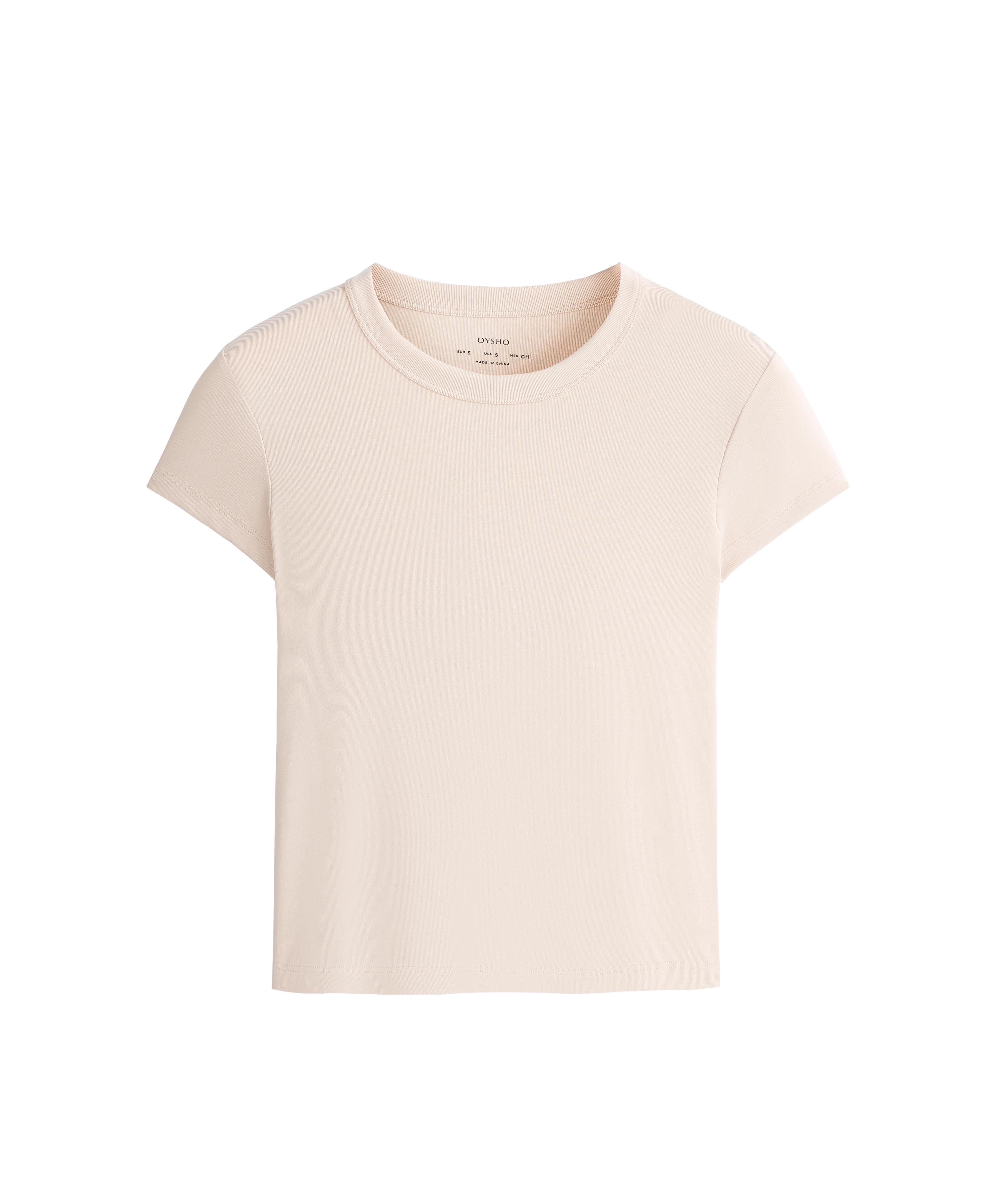 Fitted modal rib short-sleeve T-shirt — SANDY          