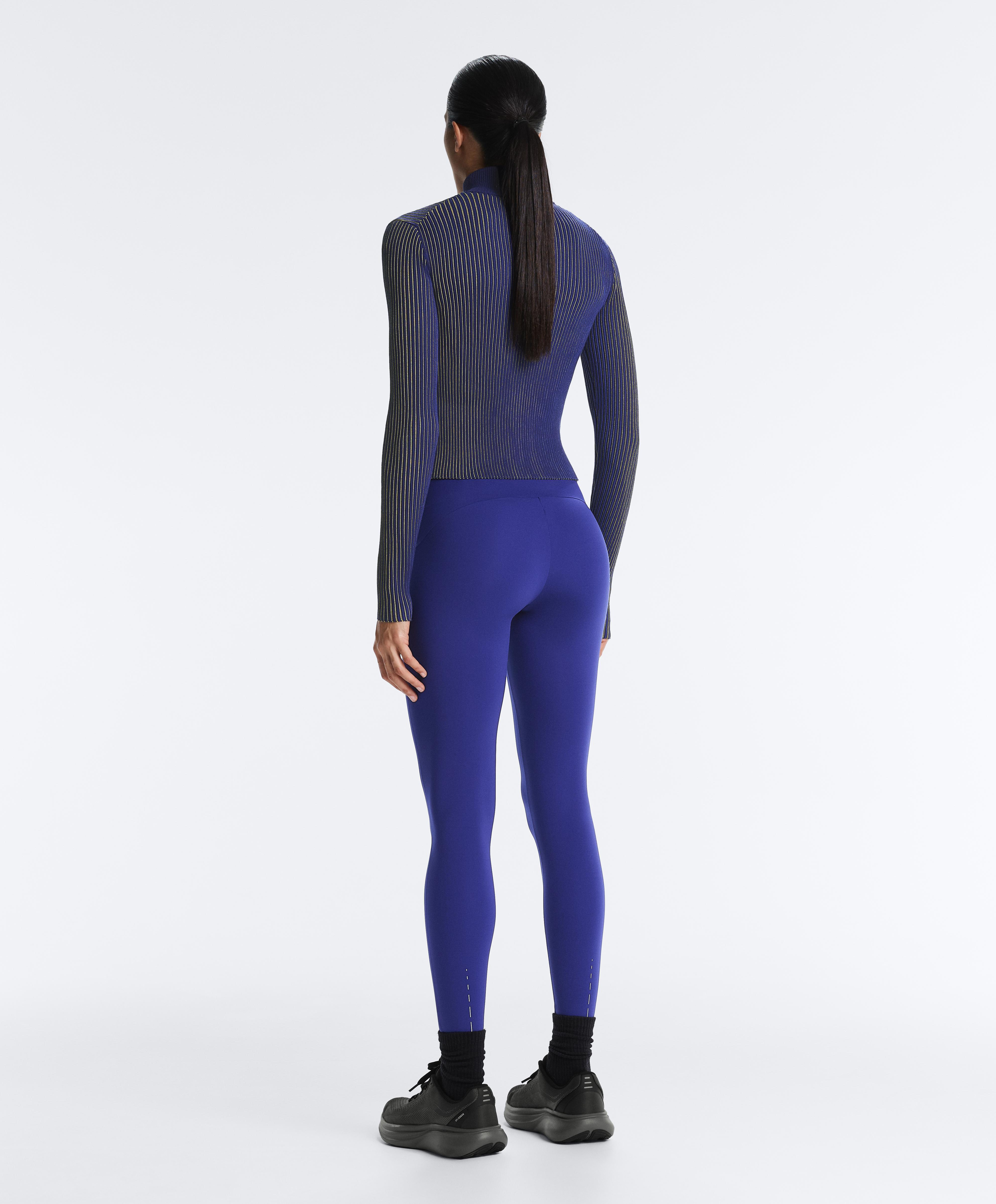 Fitted rib-knit jacket — COBALT
