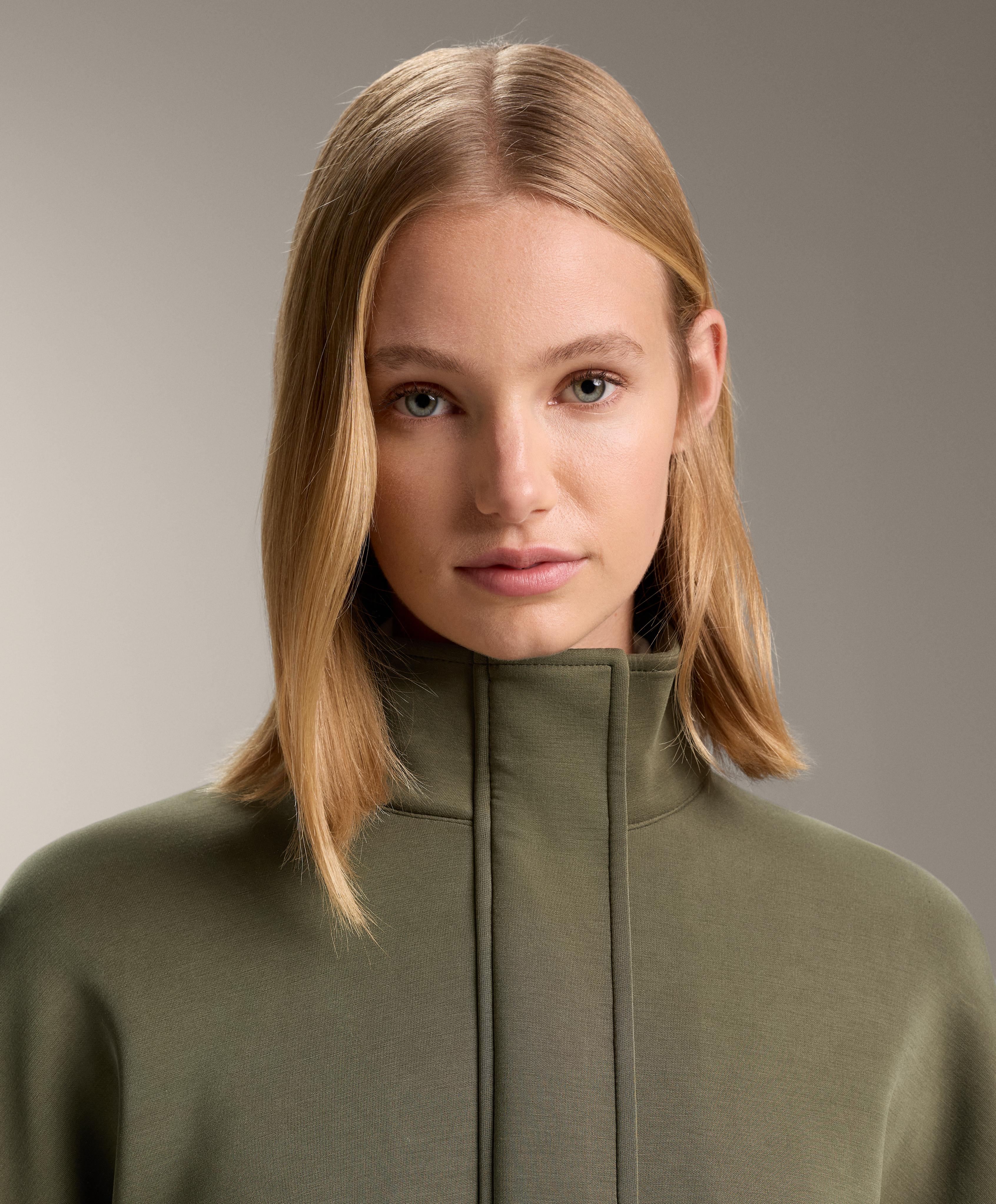 Modal brushed kemerli uzun ceket - Görsel 5