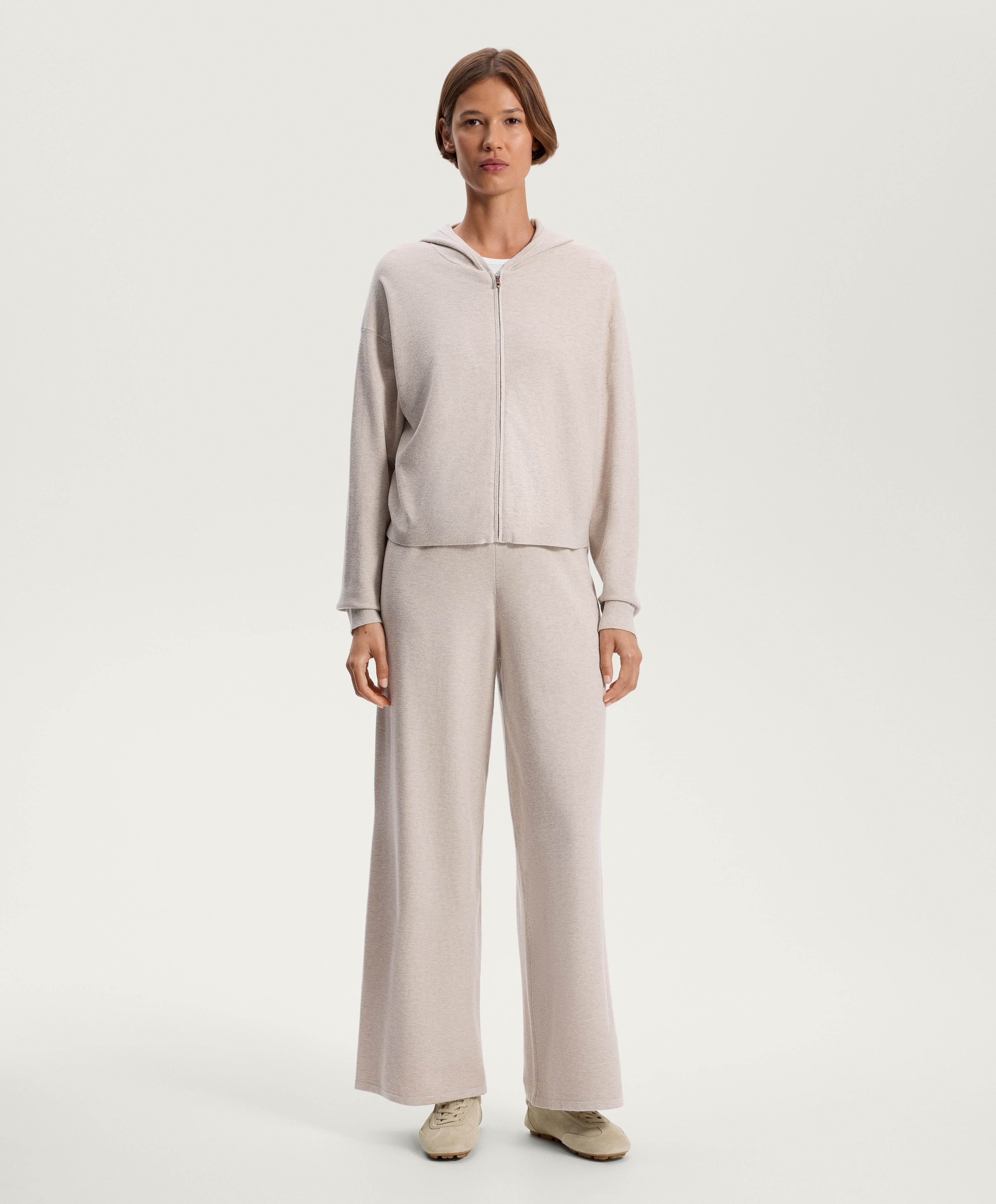 Wide straight-leg piqué knit trousers - Sale Wide straight-leg piqué knit trousers - Sale