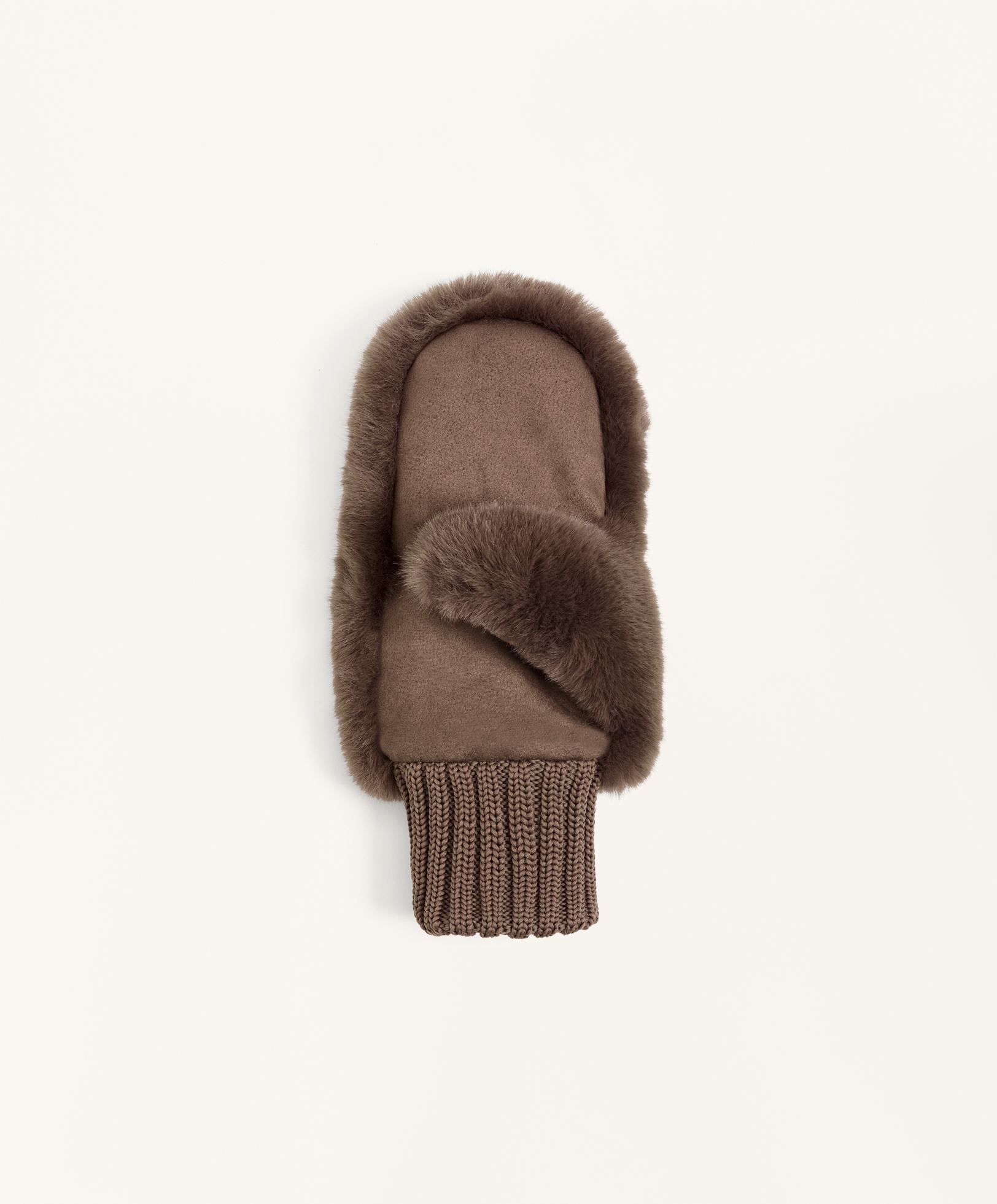 Fäustlinge aus Kunstfell mit Gummibündchen