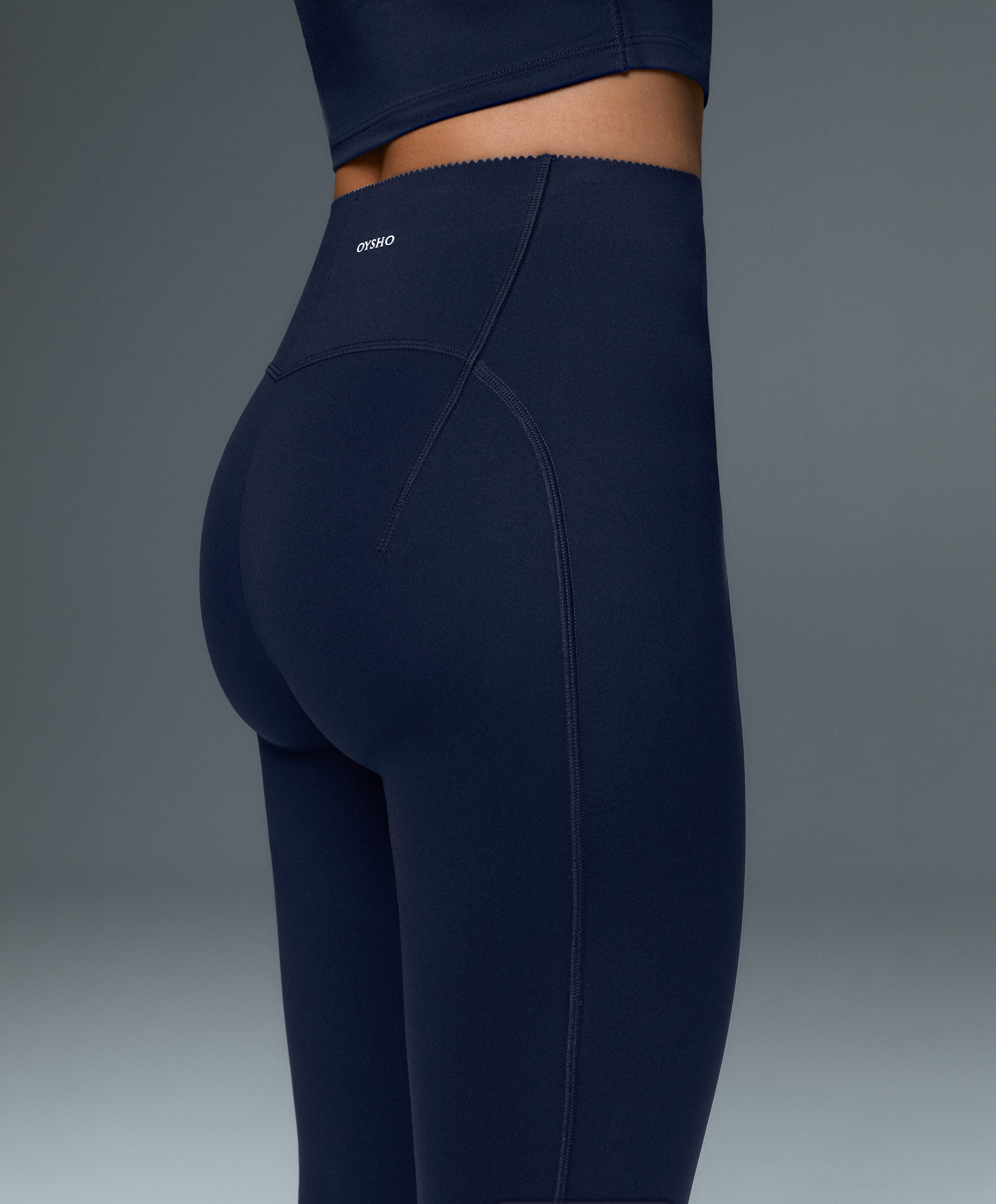 High-rise Compressive Raise Up flare trousers — NAVY BLUE