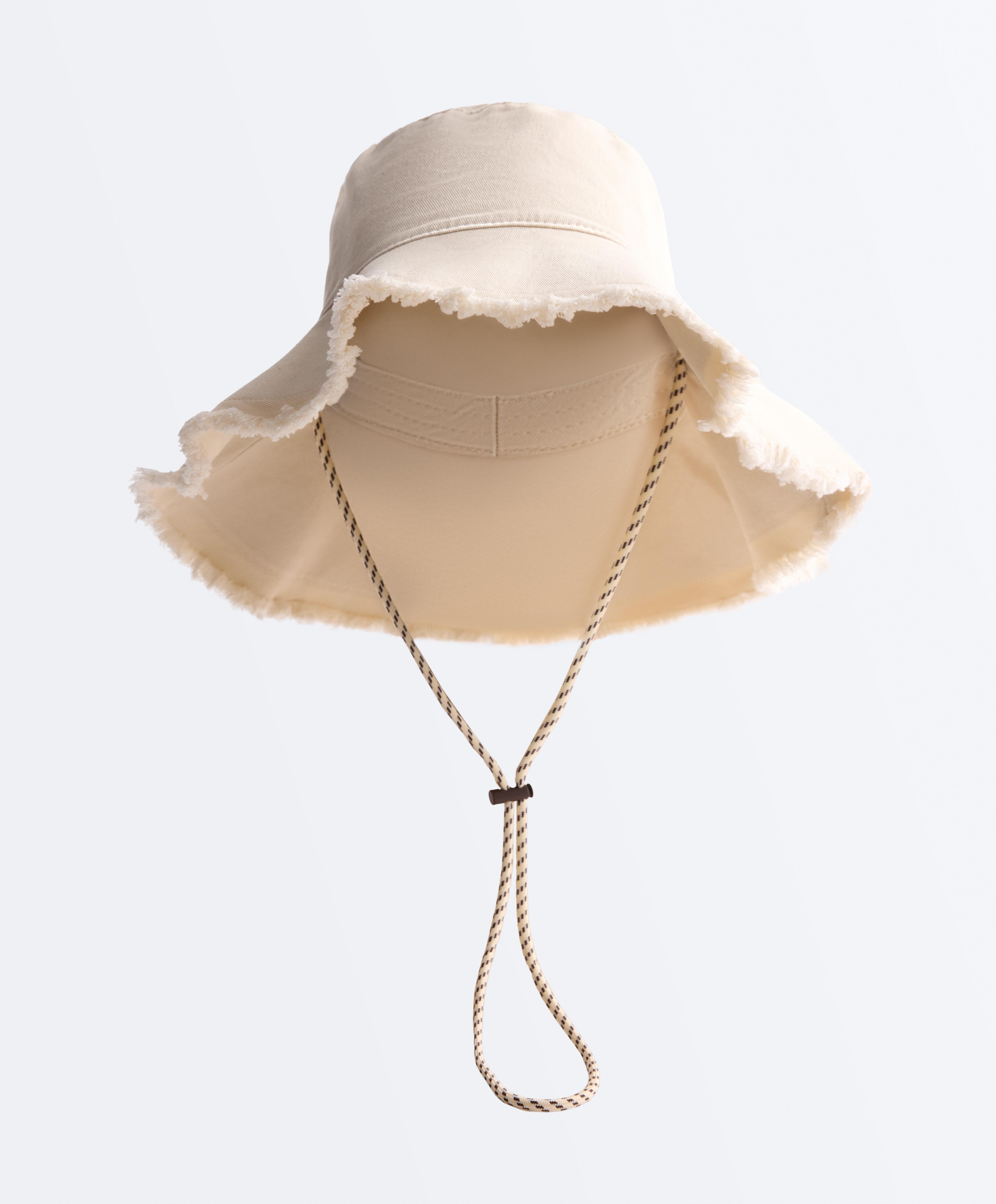 100% cotton bucket hat — PALE BEIGE