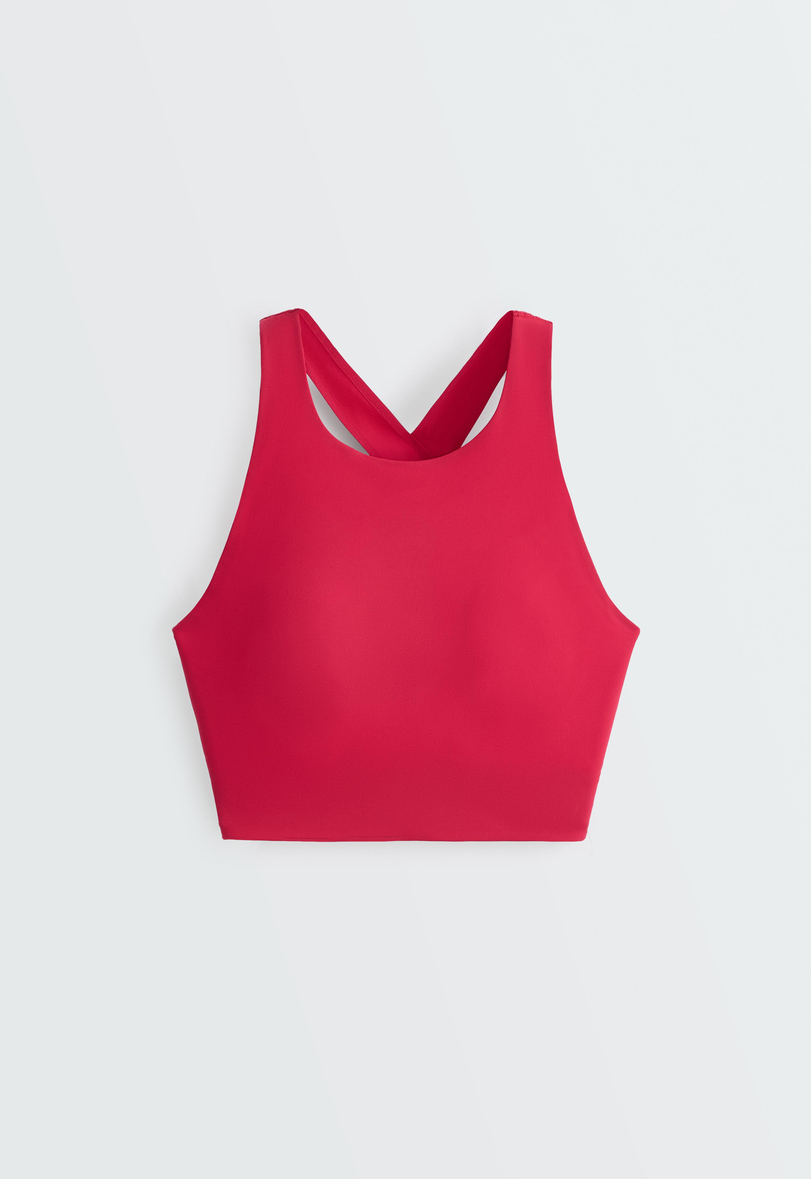 Light Touch crossover back tank top — RED