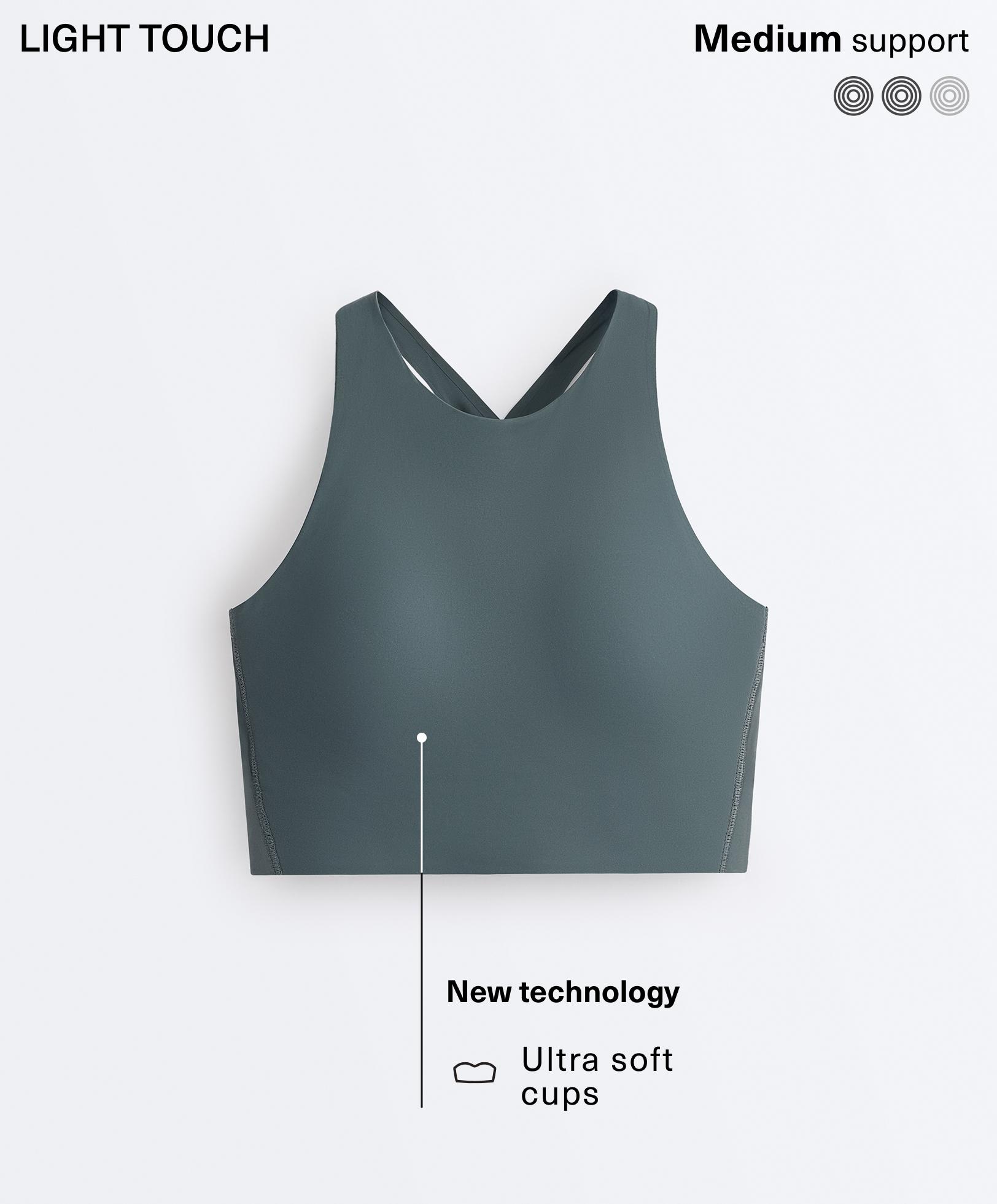 Light Touch crossover back tank top — DARK GREY-GREEN