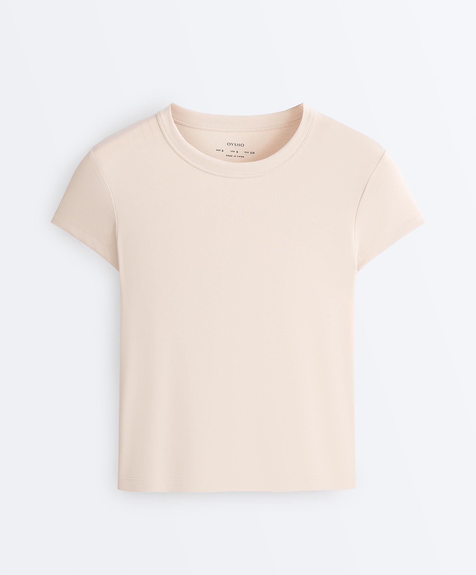 Fitted modal rib short-sleeve T-shirt — SANDY