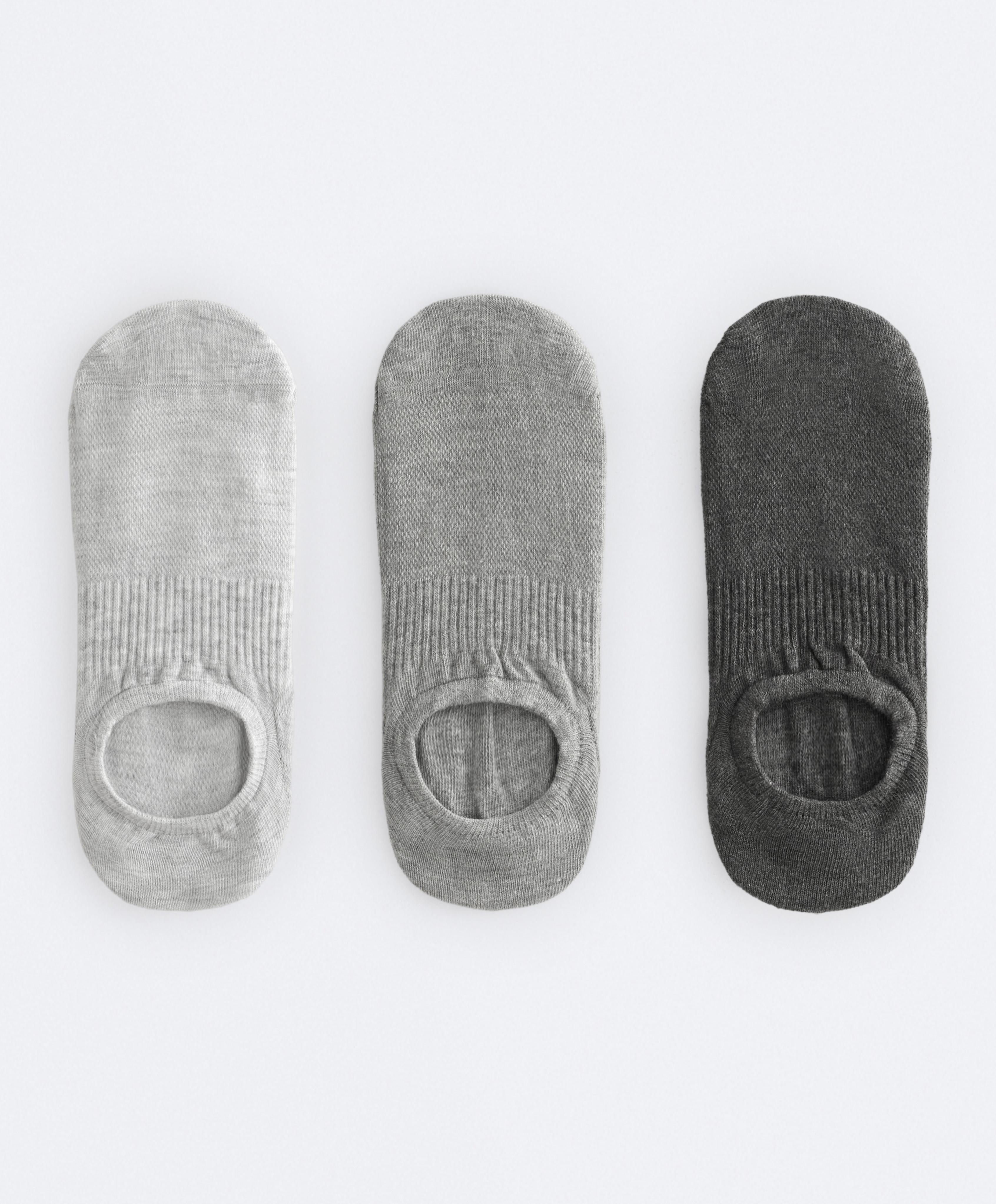 3 pairs of high-cut cotton blend invisible sports socks