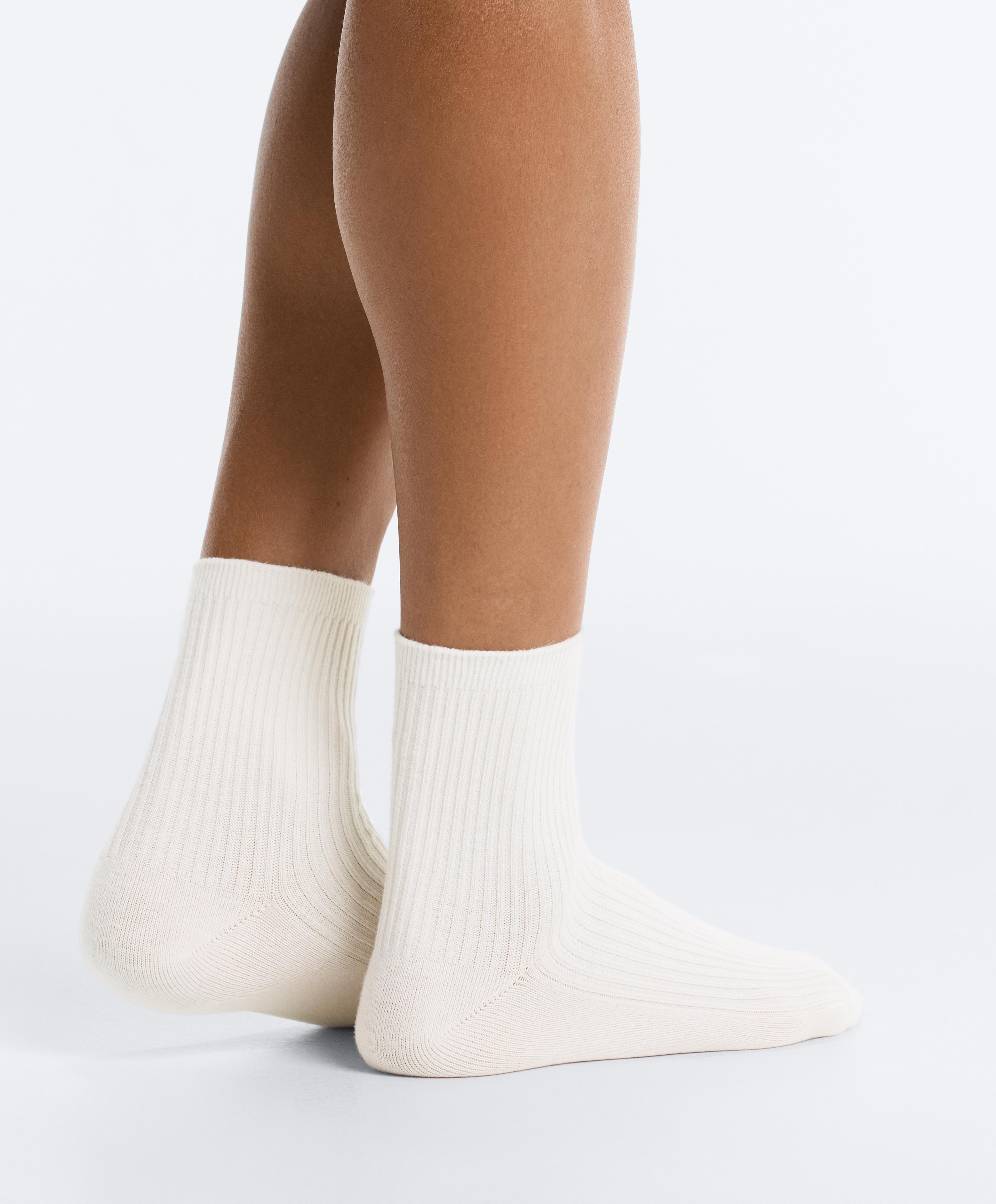 5 pairs of cotton blend quarter socks — DARK KHAKI