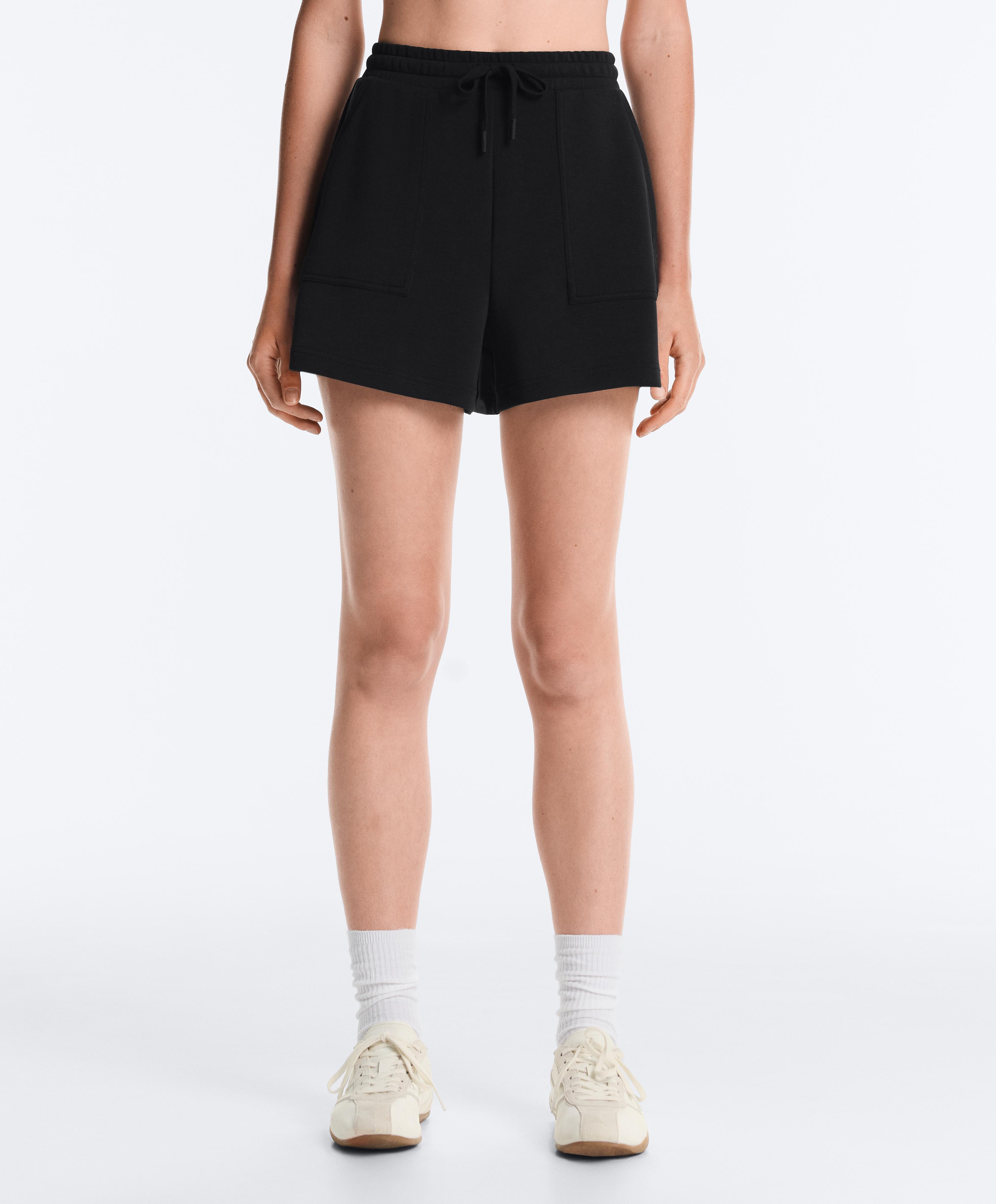 Soft-touch modal shorts — BLACK