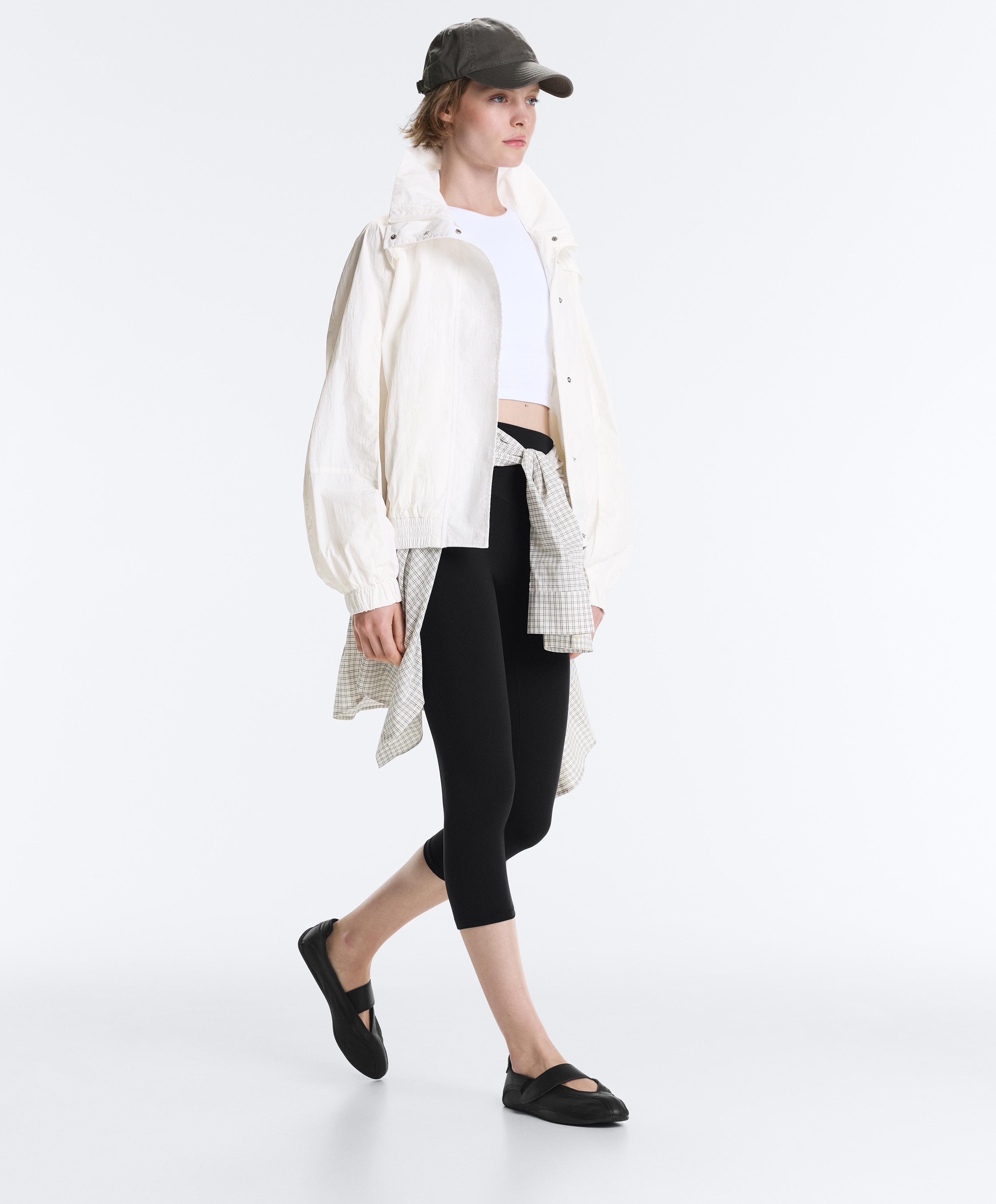 Water-repellent high-neck Track jacket — WHITE