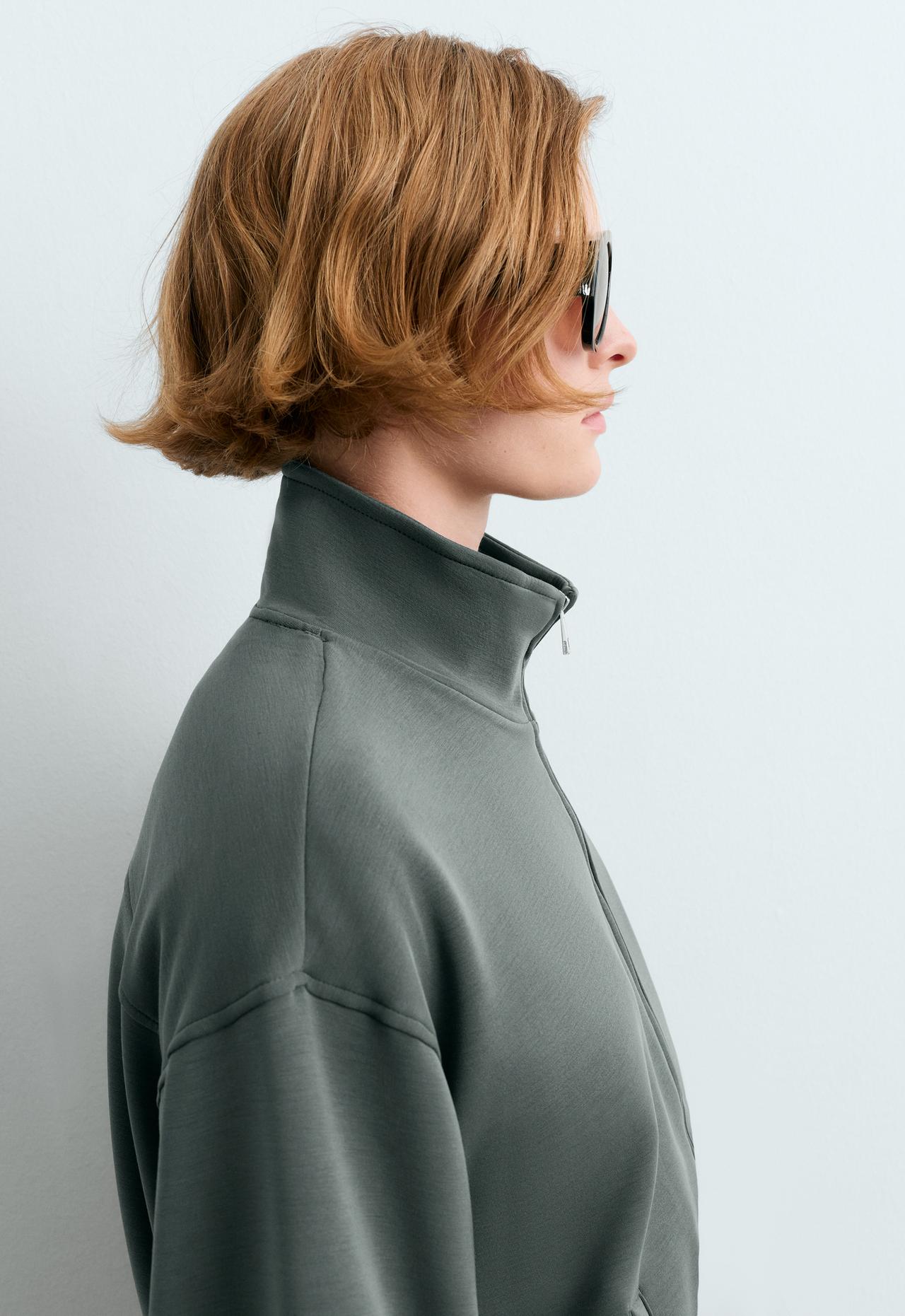 High-neck jacket with modal — OCEAN