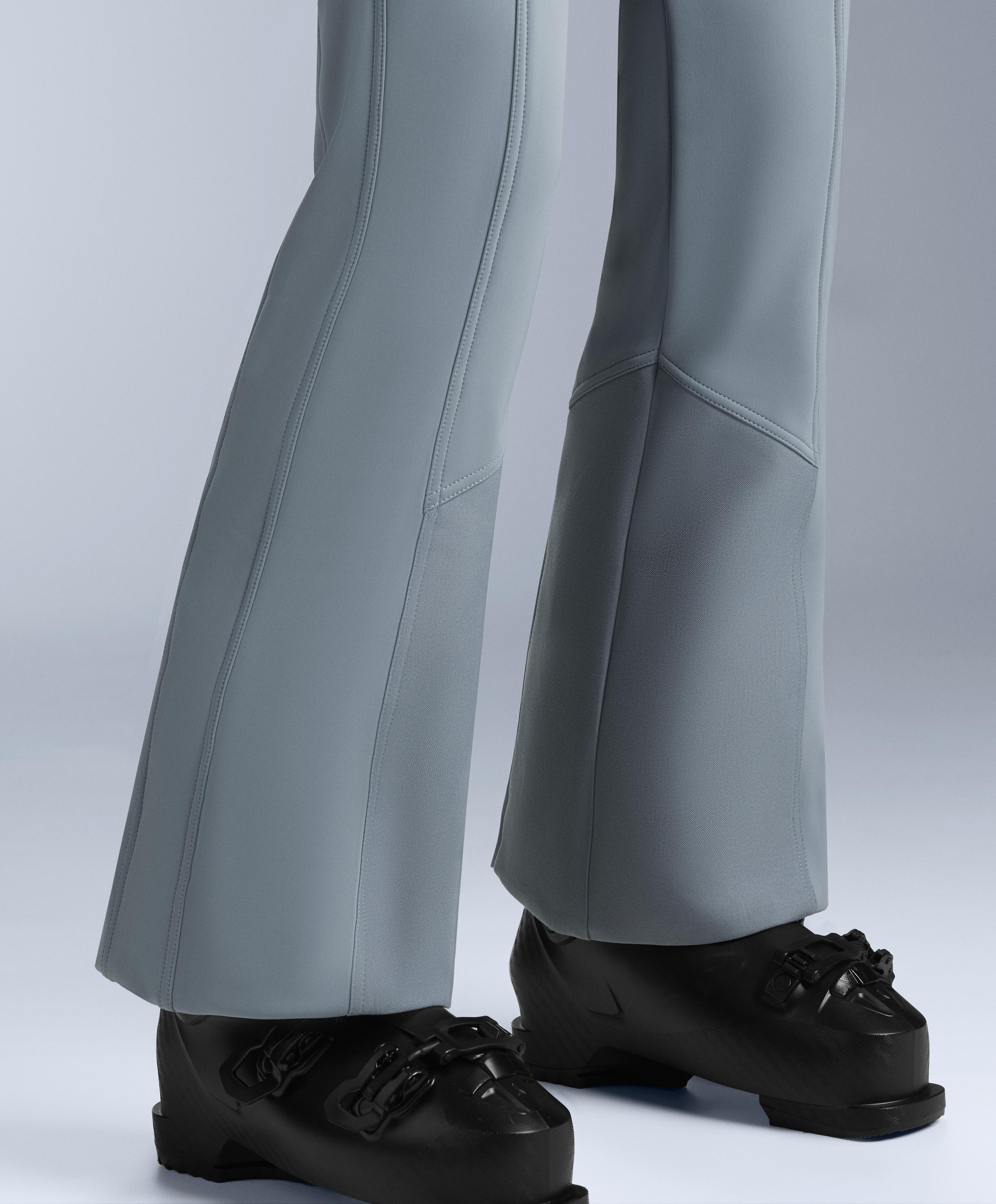 Water-resistant high-rise flare stretch SKI trousers — GREY-BLUE