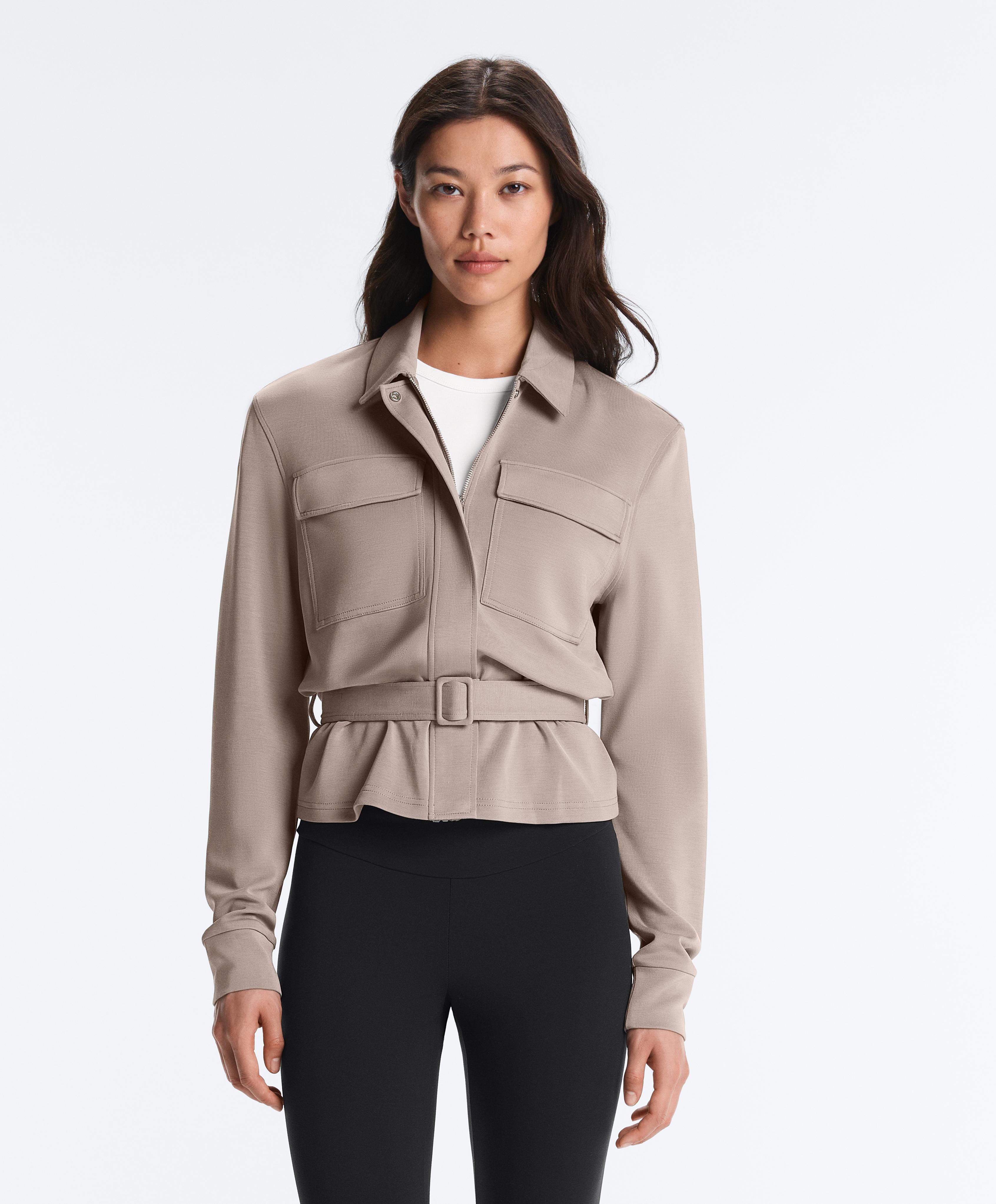 Straight jacket with belt and soft-touch modal — MID-MINK