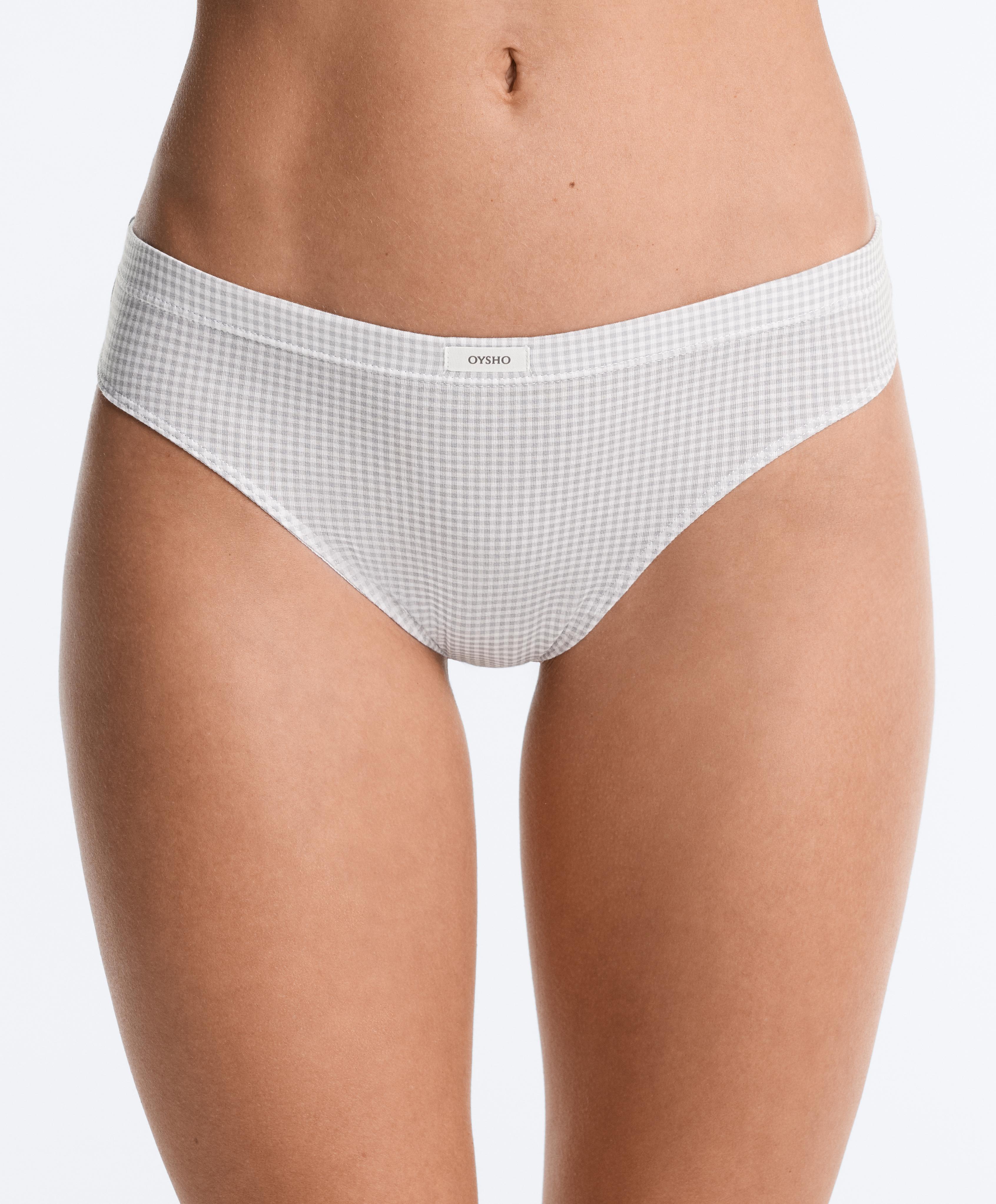 3 cotton blend Brazilian briefs — PALE GREY