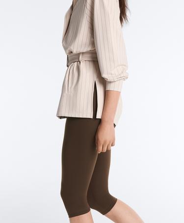Striped soft-touch belted jacket — SANDY           4