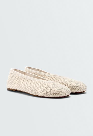 Crochet ballet flats — ECRU 2