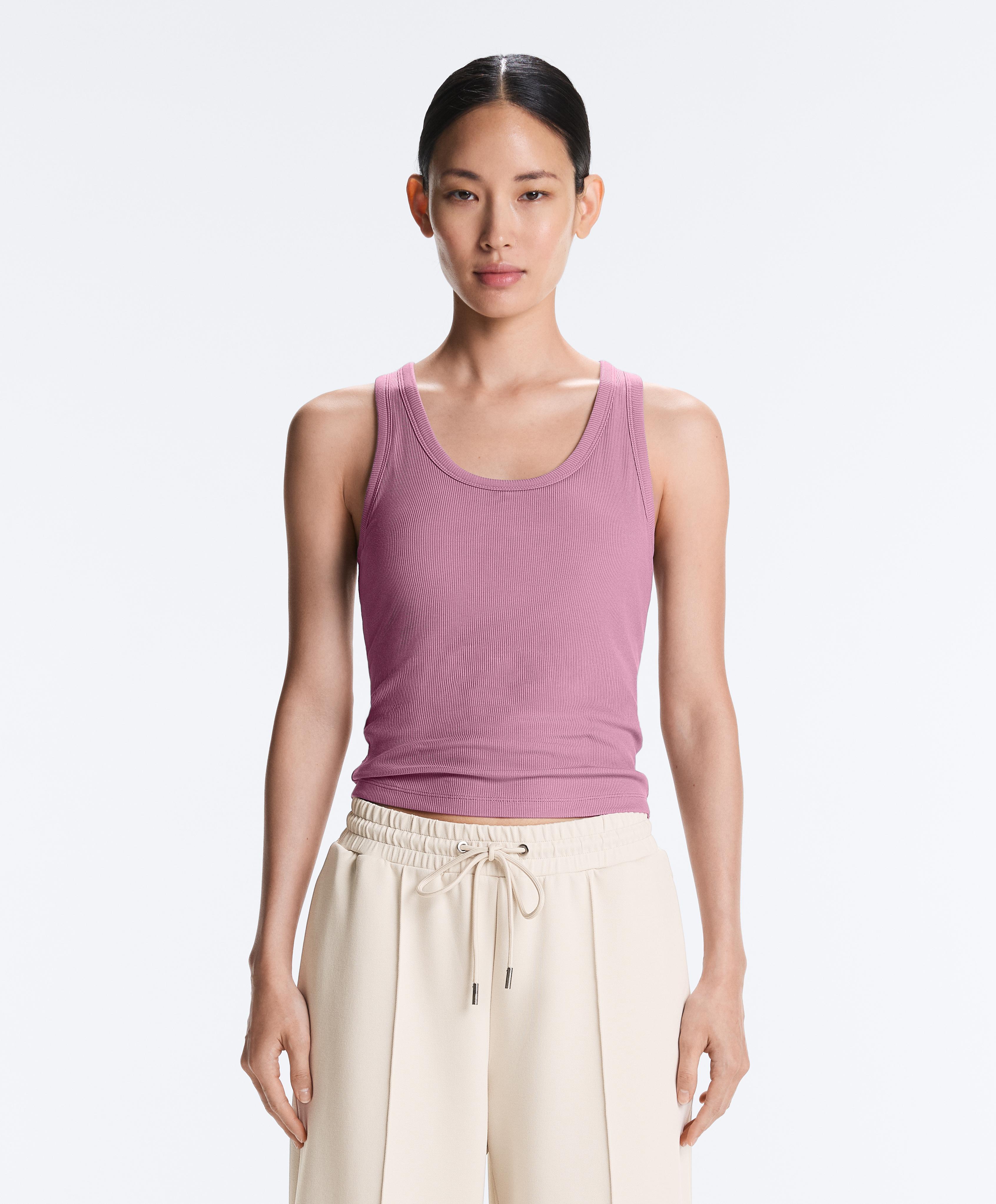 Rib modal blend tank top — MAUVE PINK
