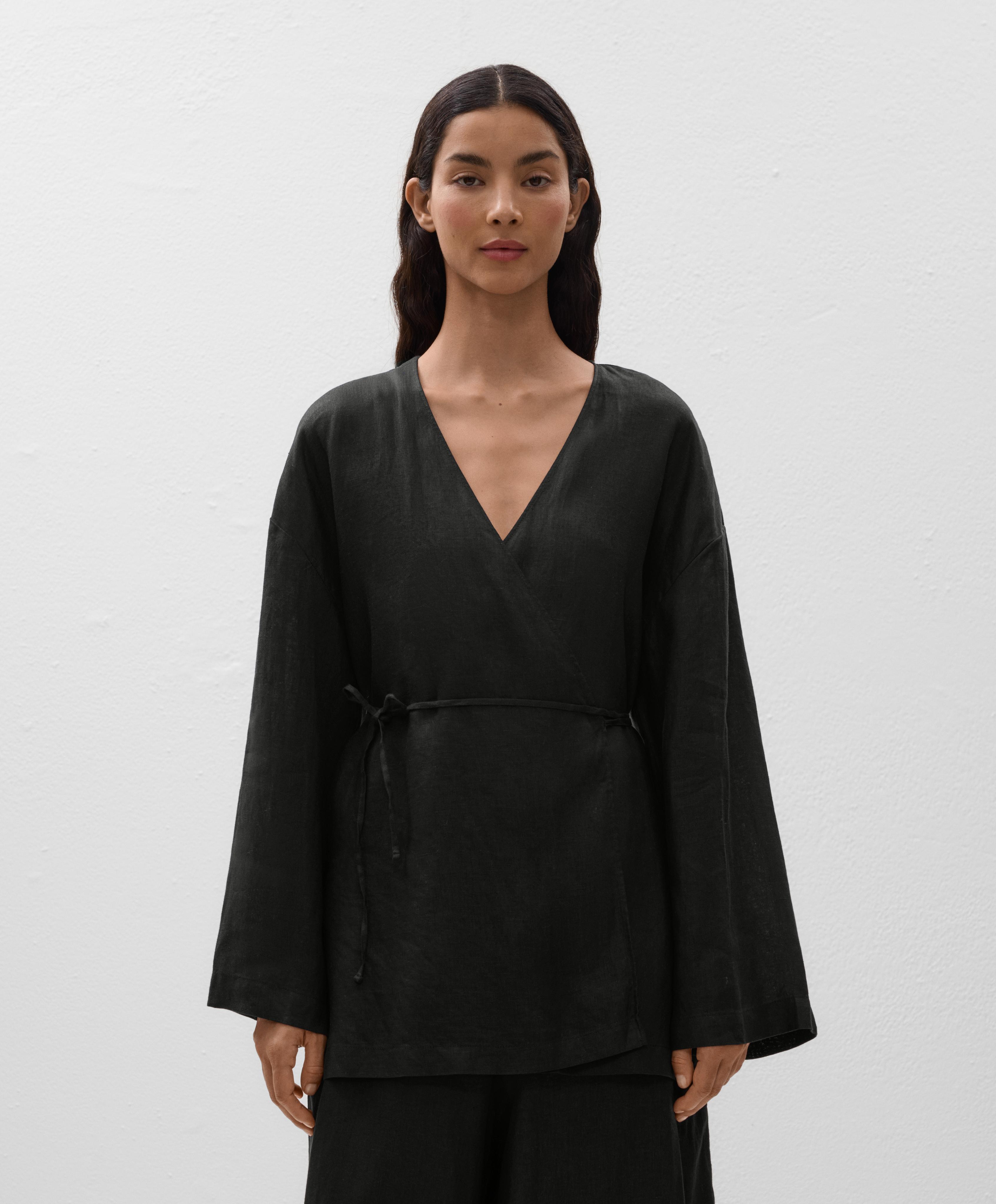 Camisa kimono lazo lateral 100% lino Camisa kimono lazo lateral 100% lino