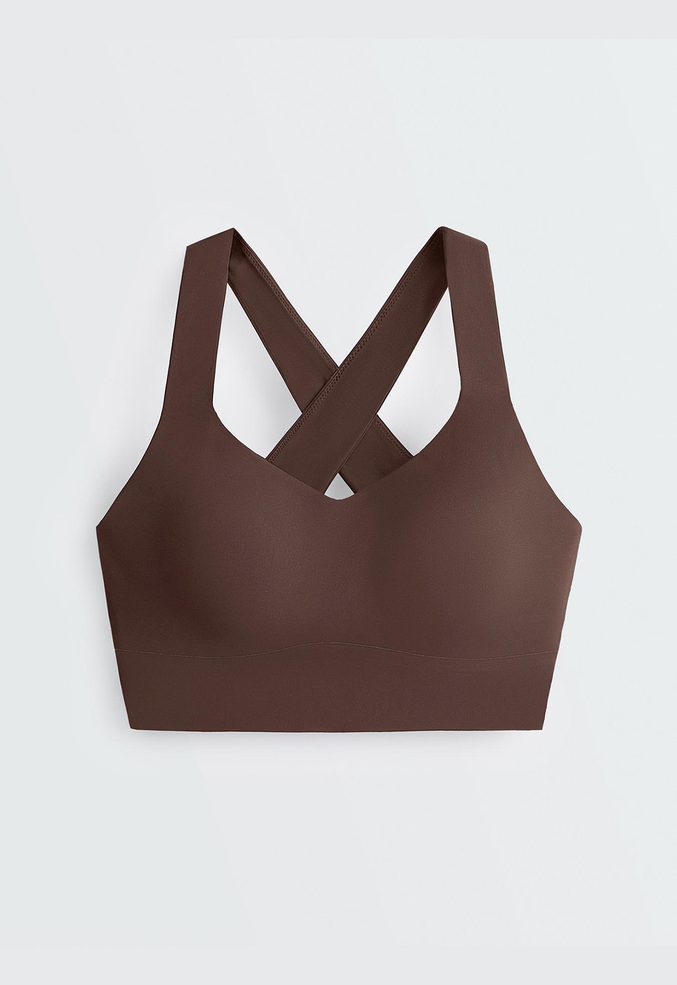 Medium-support Light Touch crossover bra — BROWN