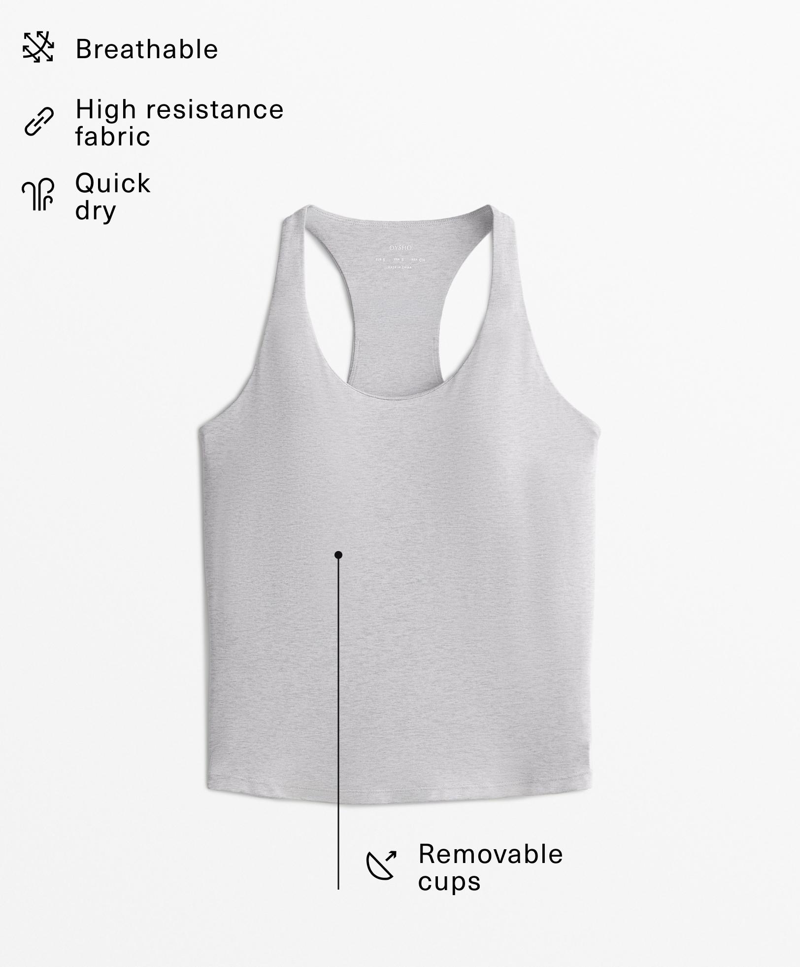 Sleeveless T-shirt with racerback