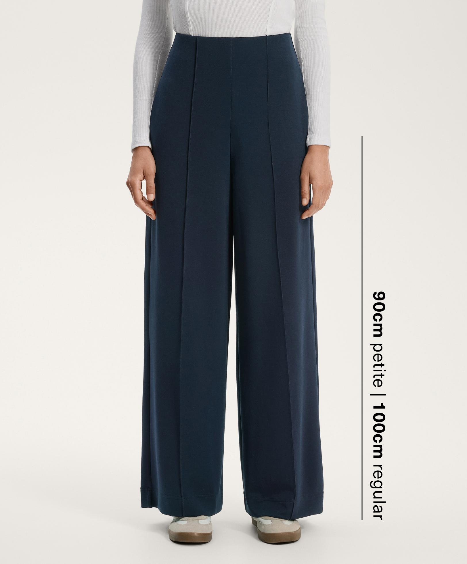Straight-leg trousers with soft-touch modal and crease