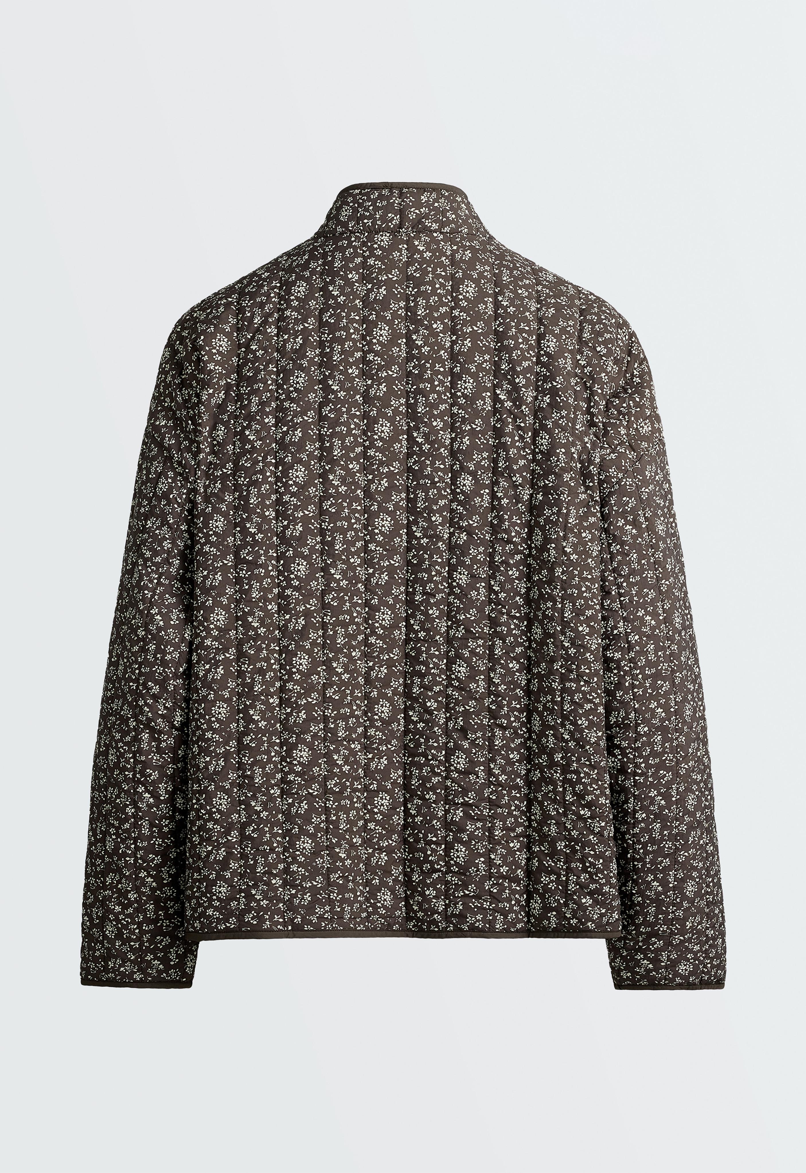 FELLEX® AEROGEL floral water-repellent midi padded jacket — Purplish brown