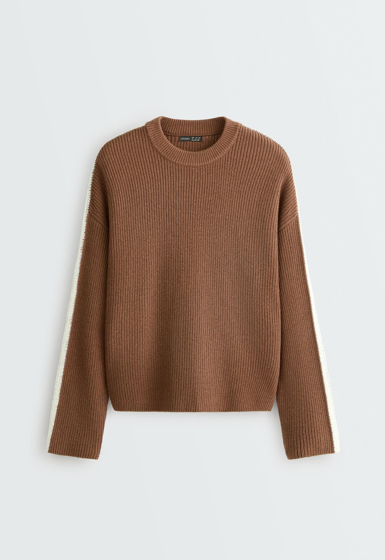 20% wool knit jumper piping — EARTH