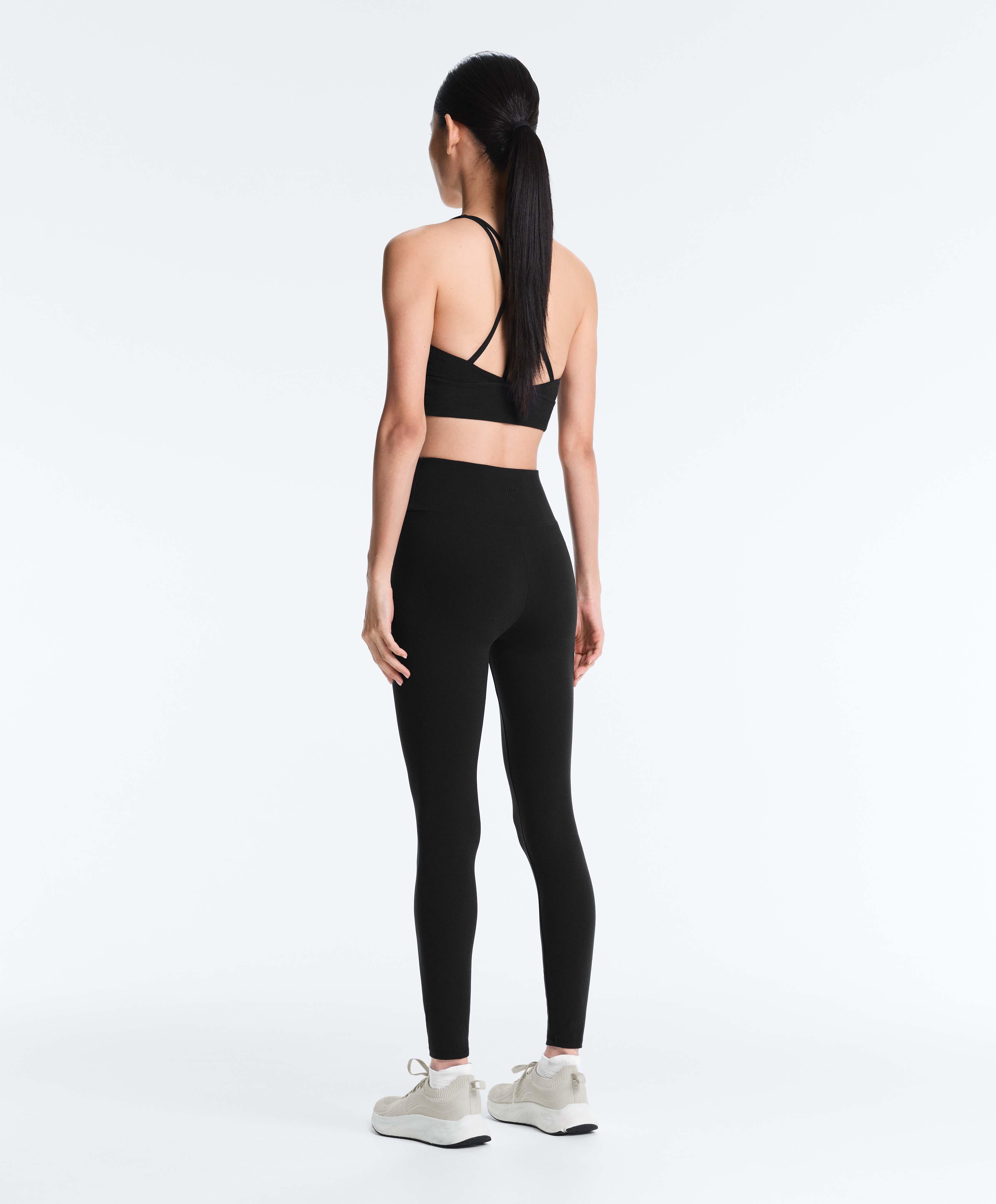 Comfortlux high-waisted ankle-length leggings — BLACK