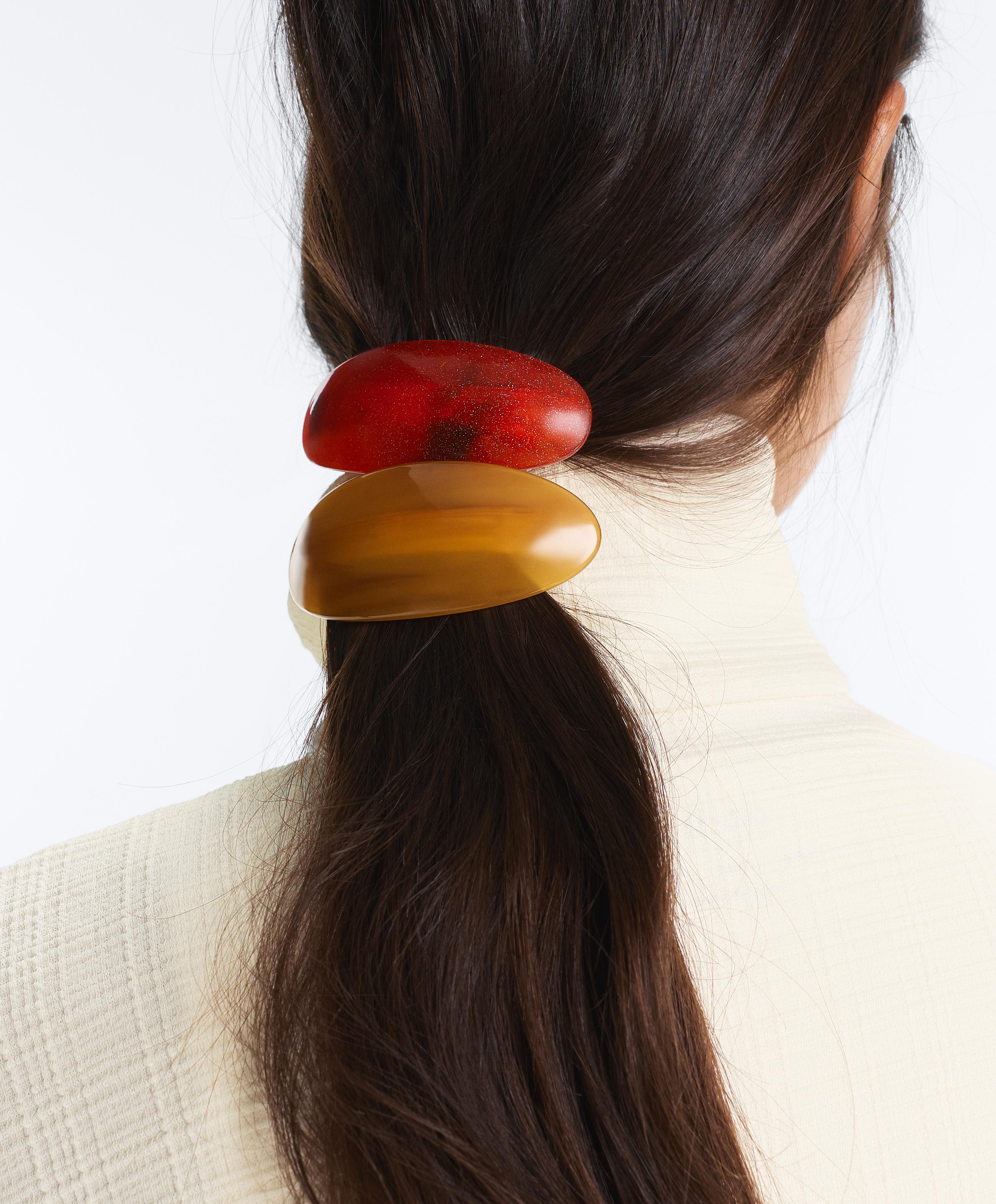 2 hair slides — BURNT ORANGE