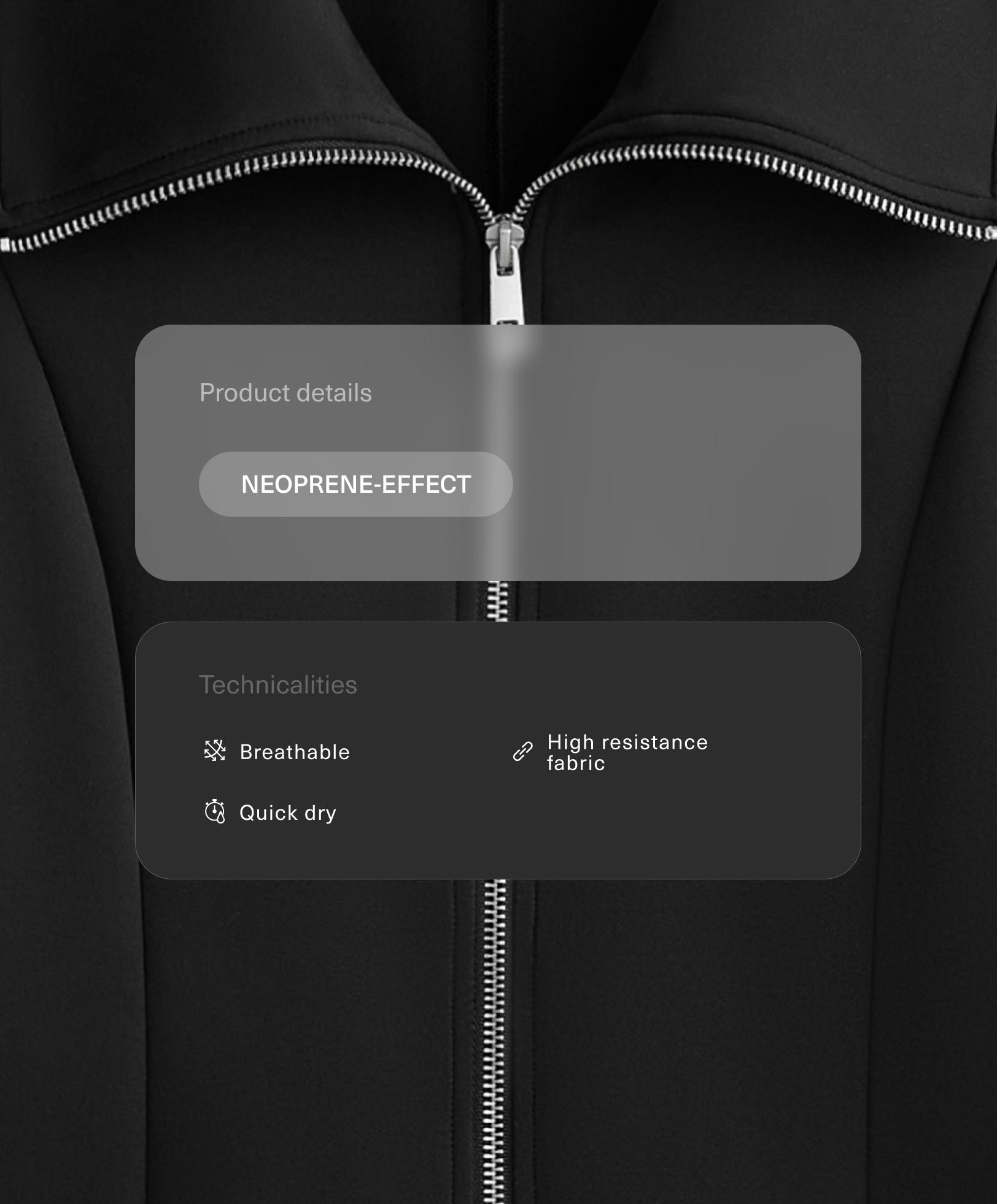 Chaqueta efecto neopreno doble cremallera - Rebajas