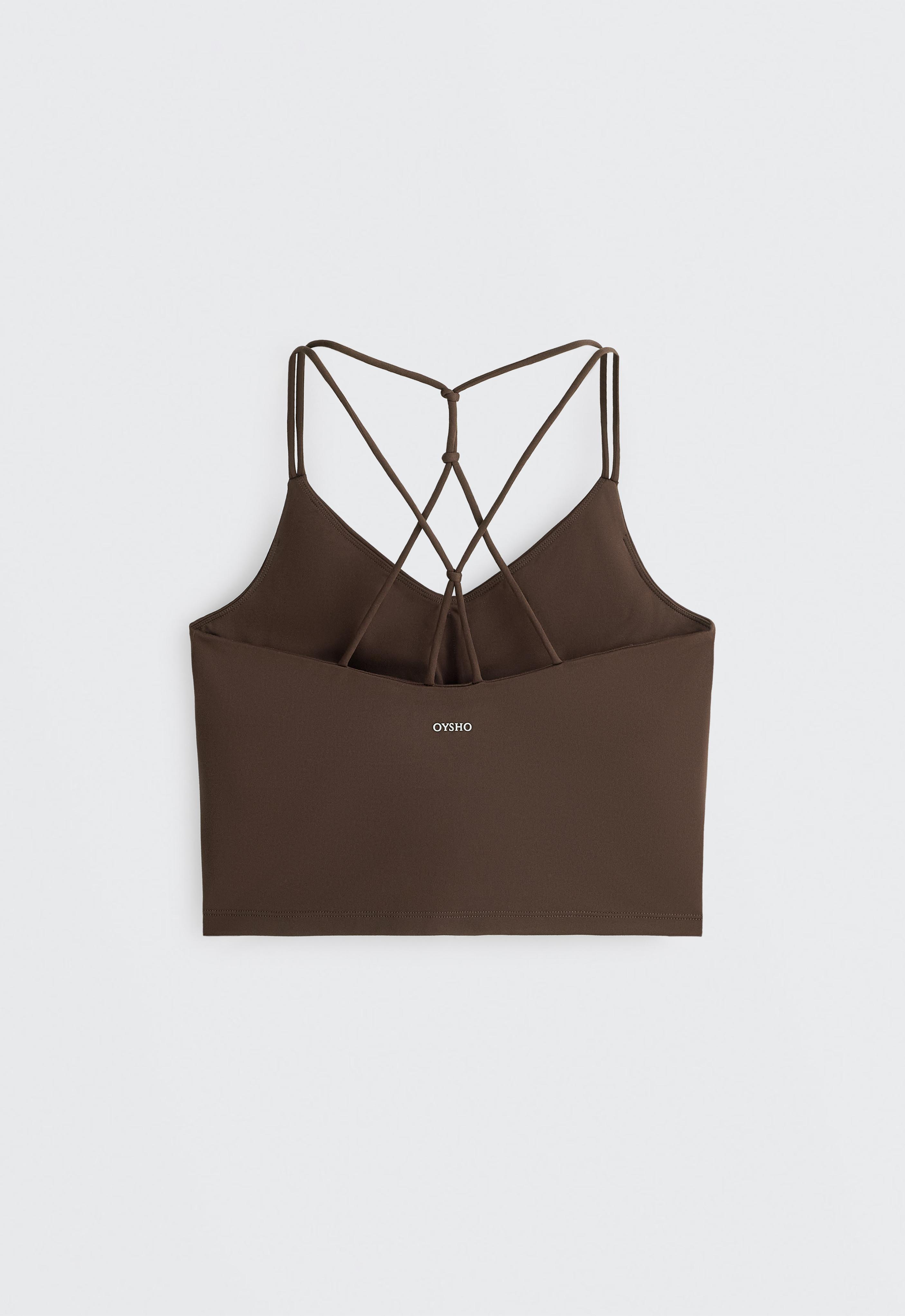 Comfortlux crossover strap tank top — DARK BROWN