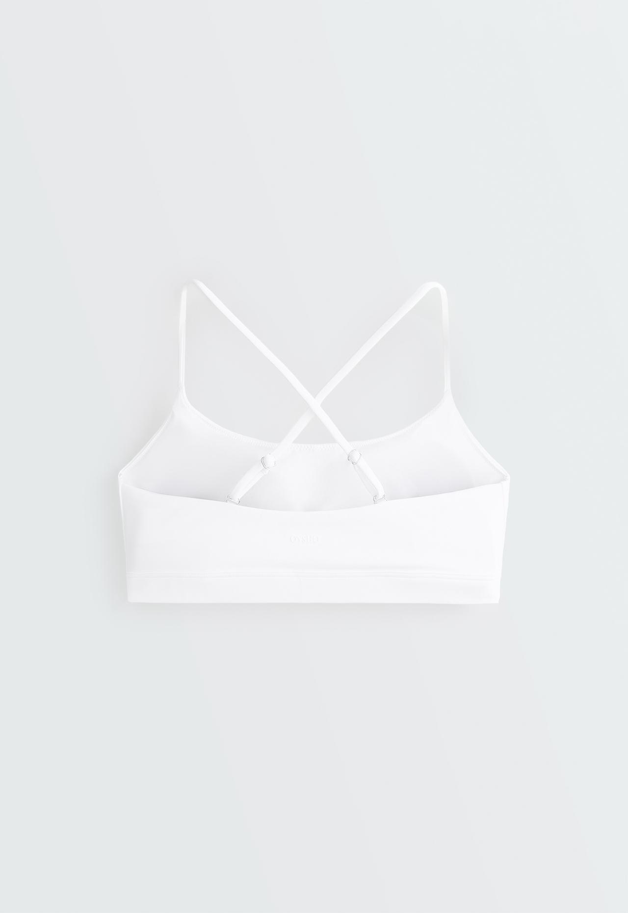 Low-support Comfortlux sports bra with crossover straps — WHITE 