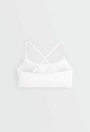 Low-support Comfortlux sports bra with crossover straps — WHITE  8