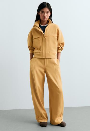 Bomber jacket with pockets in piqué cotton — OCHRE 6