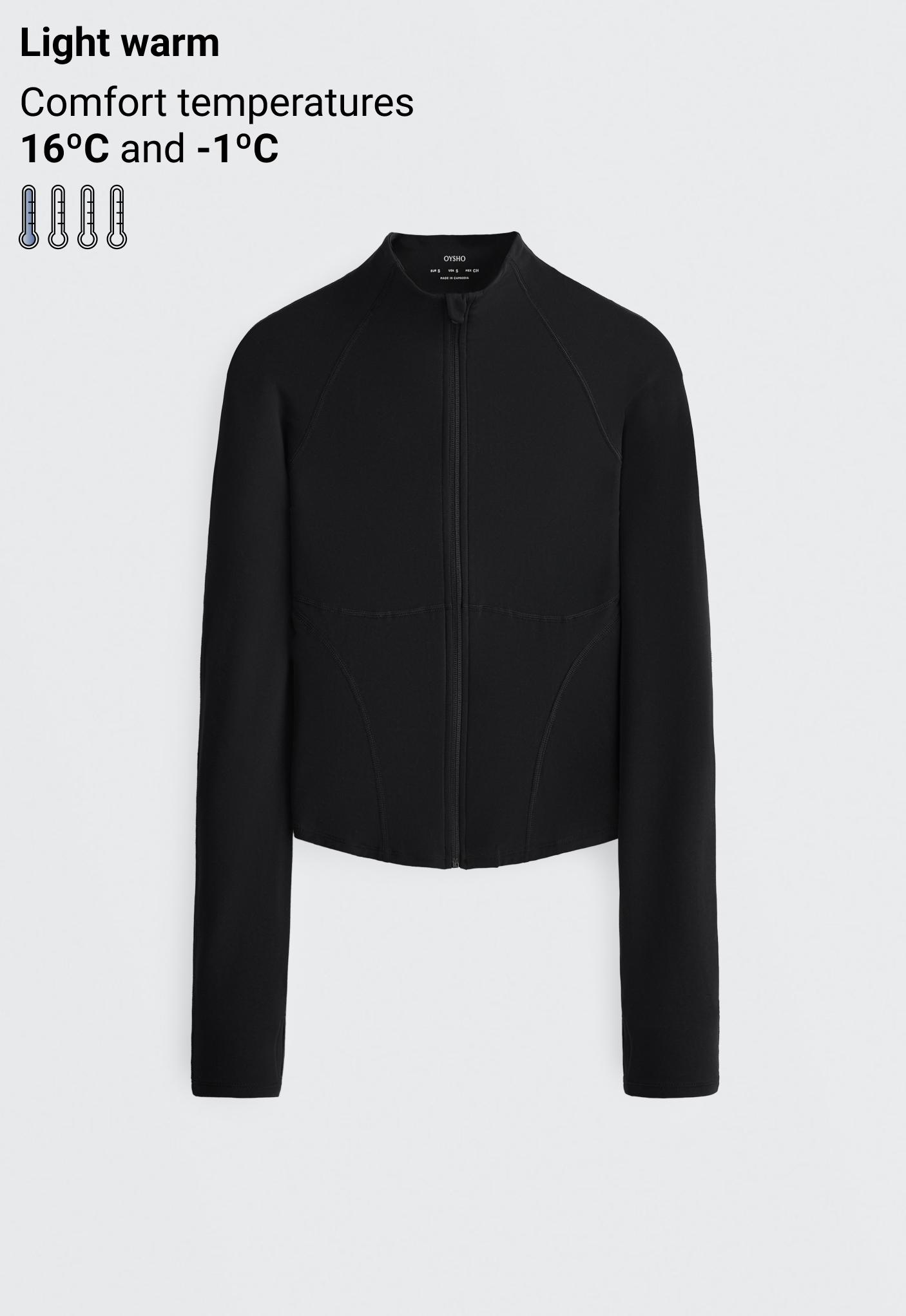 Light warm technical jacket with seams — BLACK