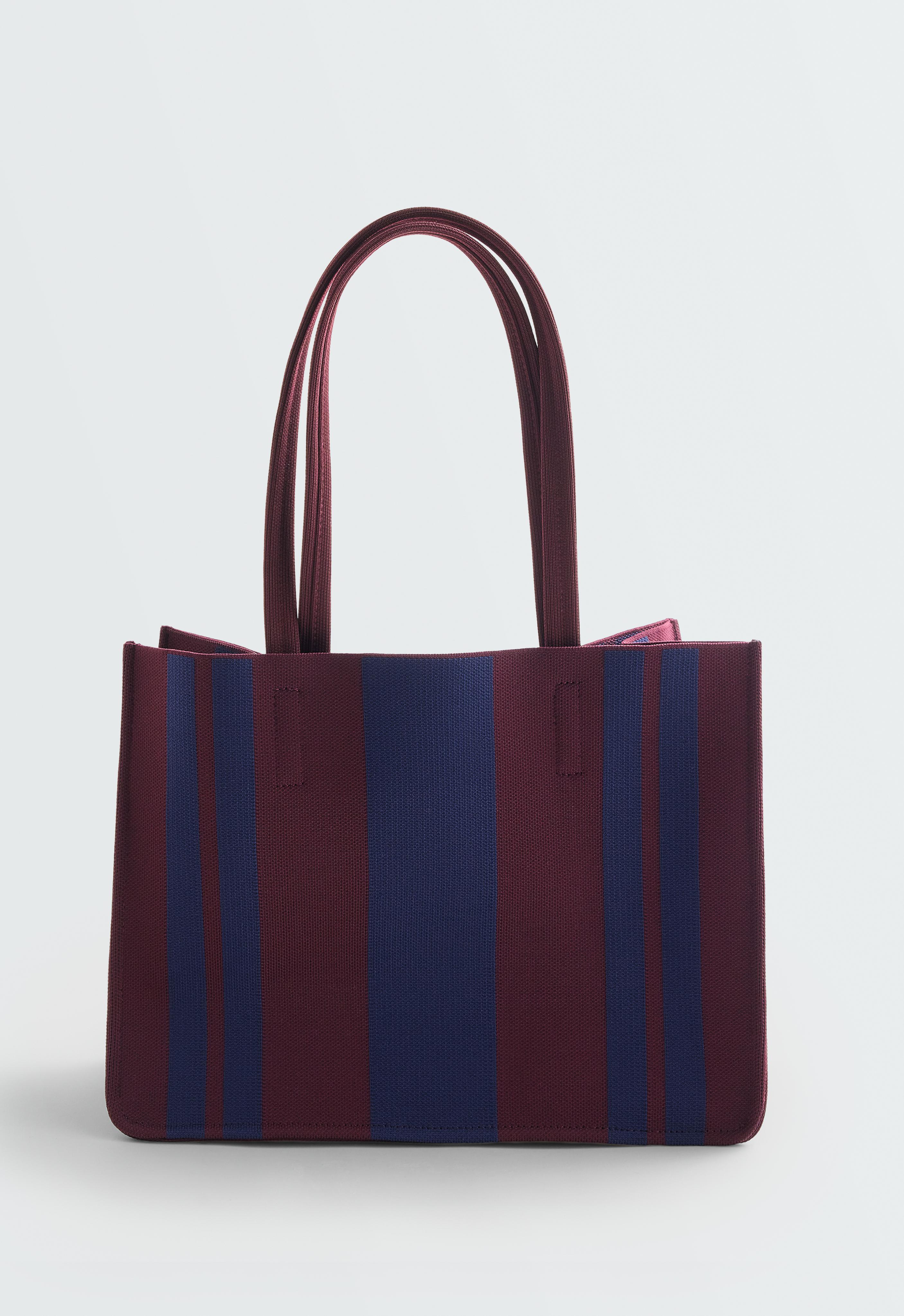 Striped shopper bag — BROWN