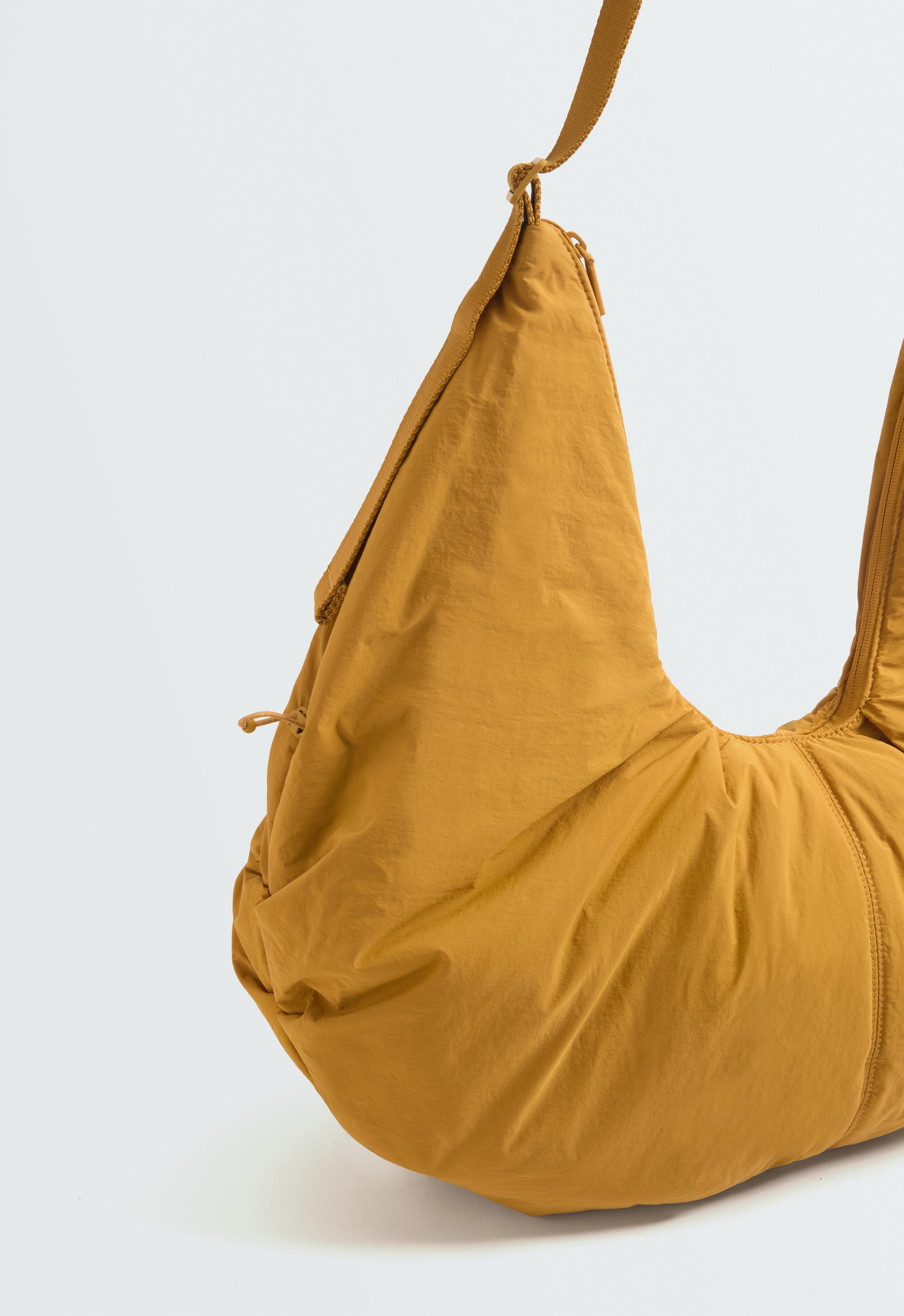 Gathered shopper bag — MUSTARD