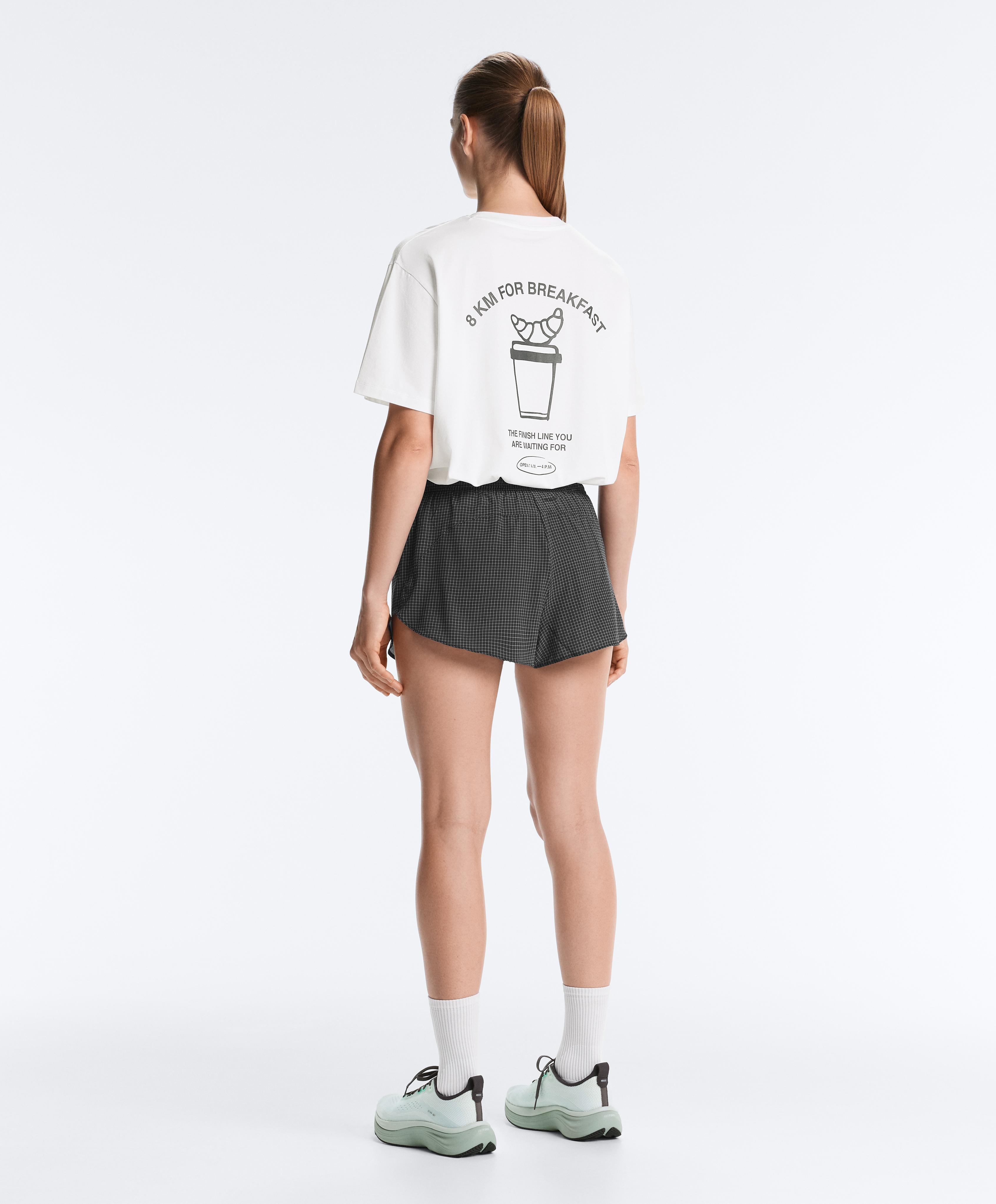 Boxy cotton blend slogan T-shirt — WHITE 