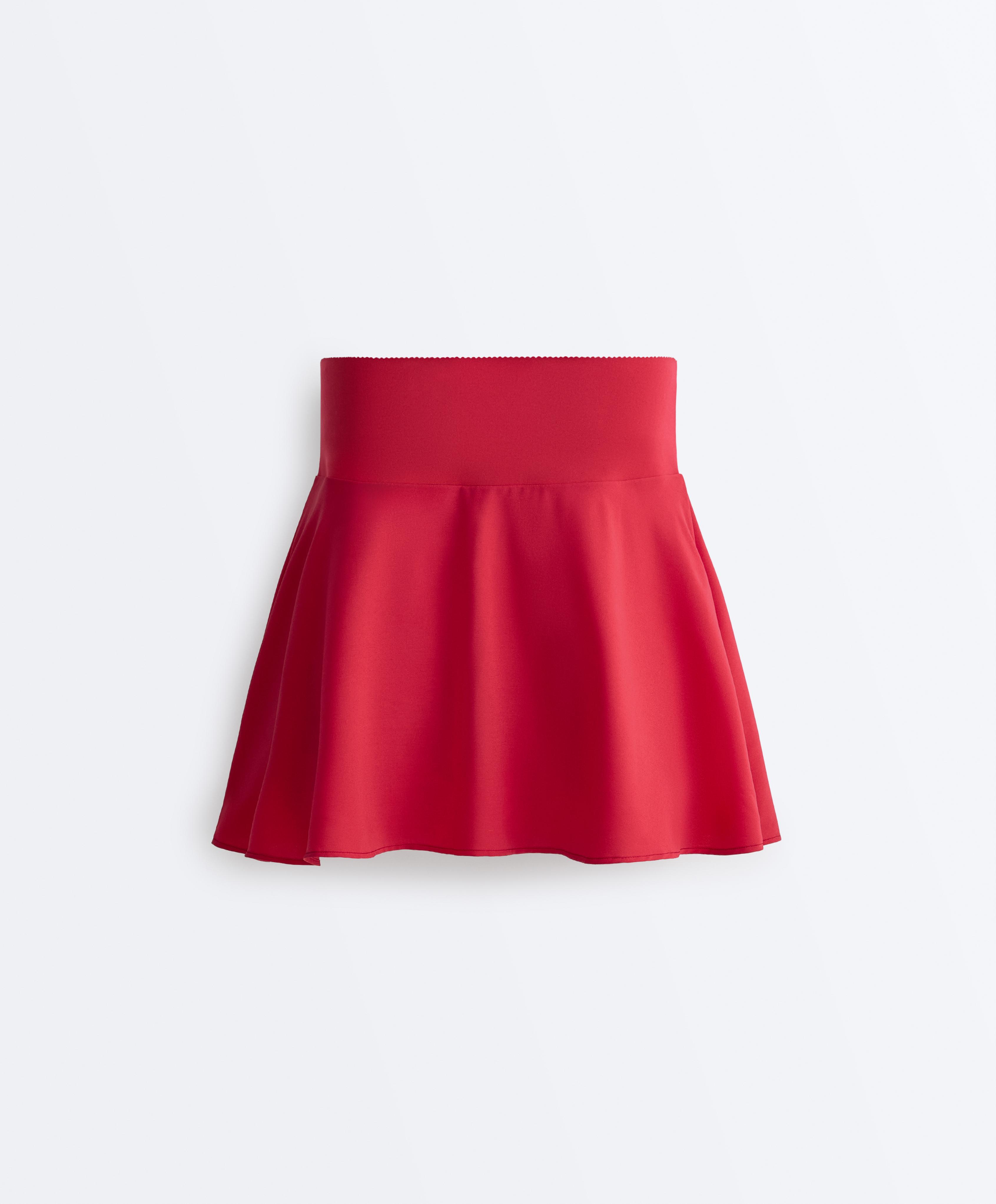 High rise Compressive skirt — RED
