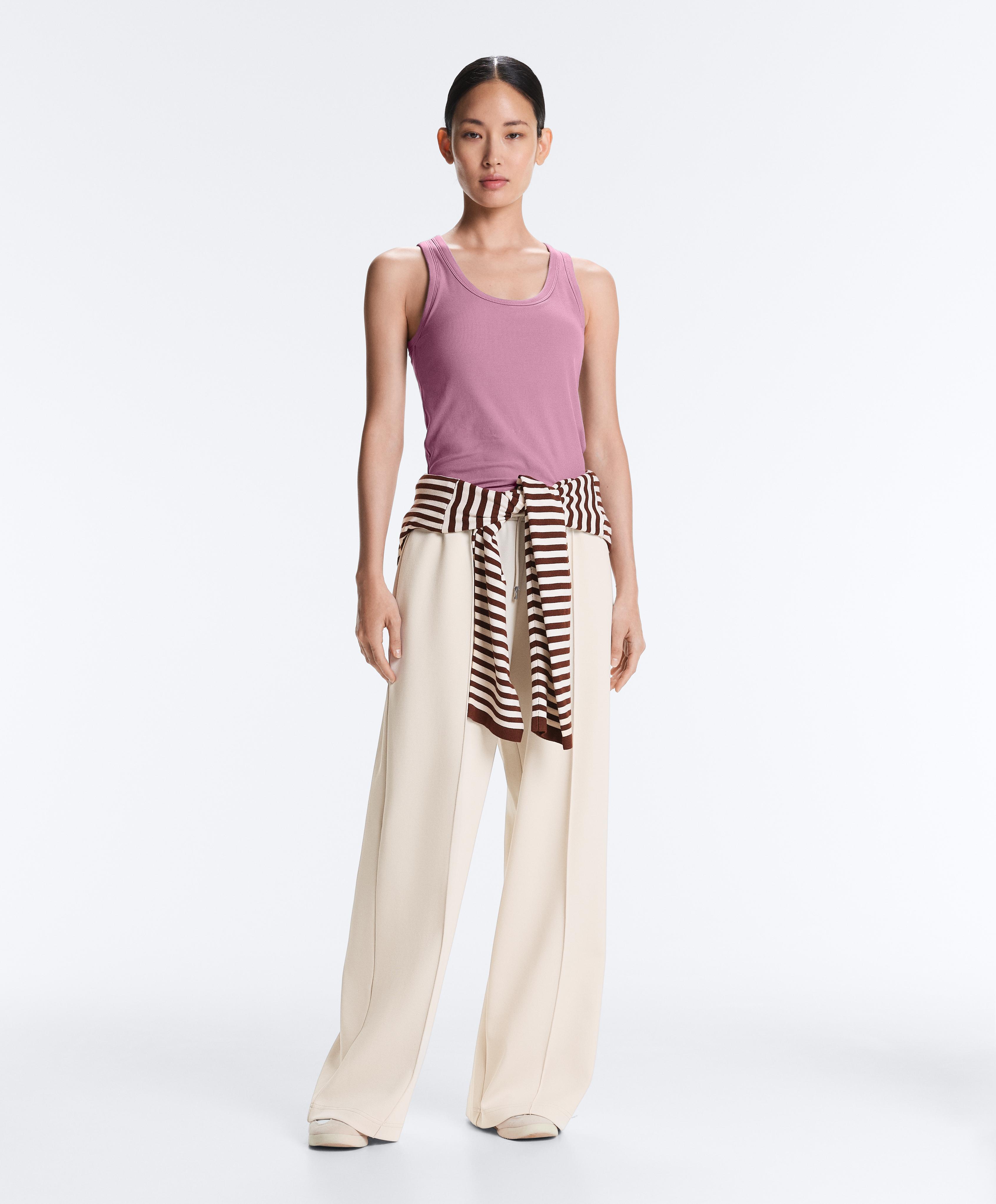 Rib modal blend tank top — MAUVE PINK