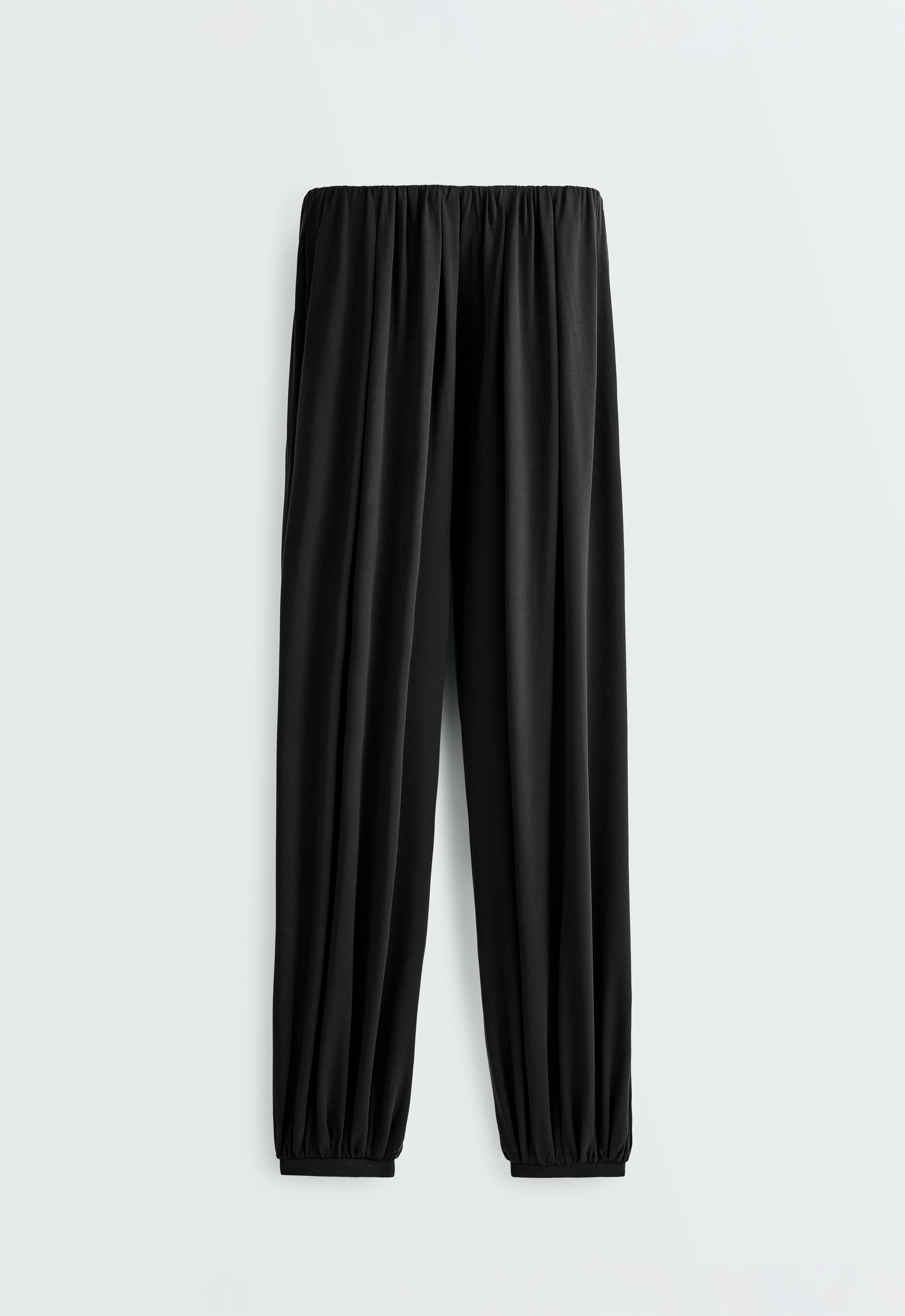 Modal blend Balloon trousers — BLACK