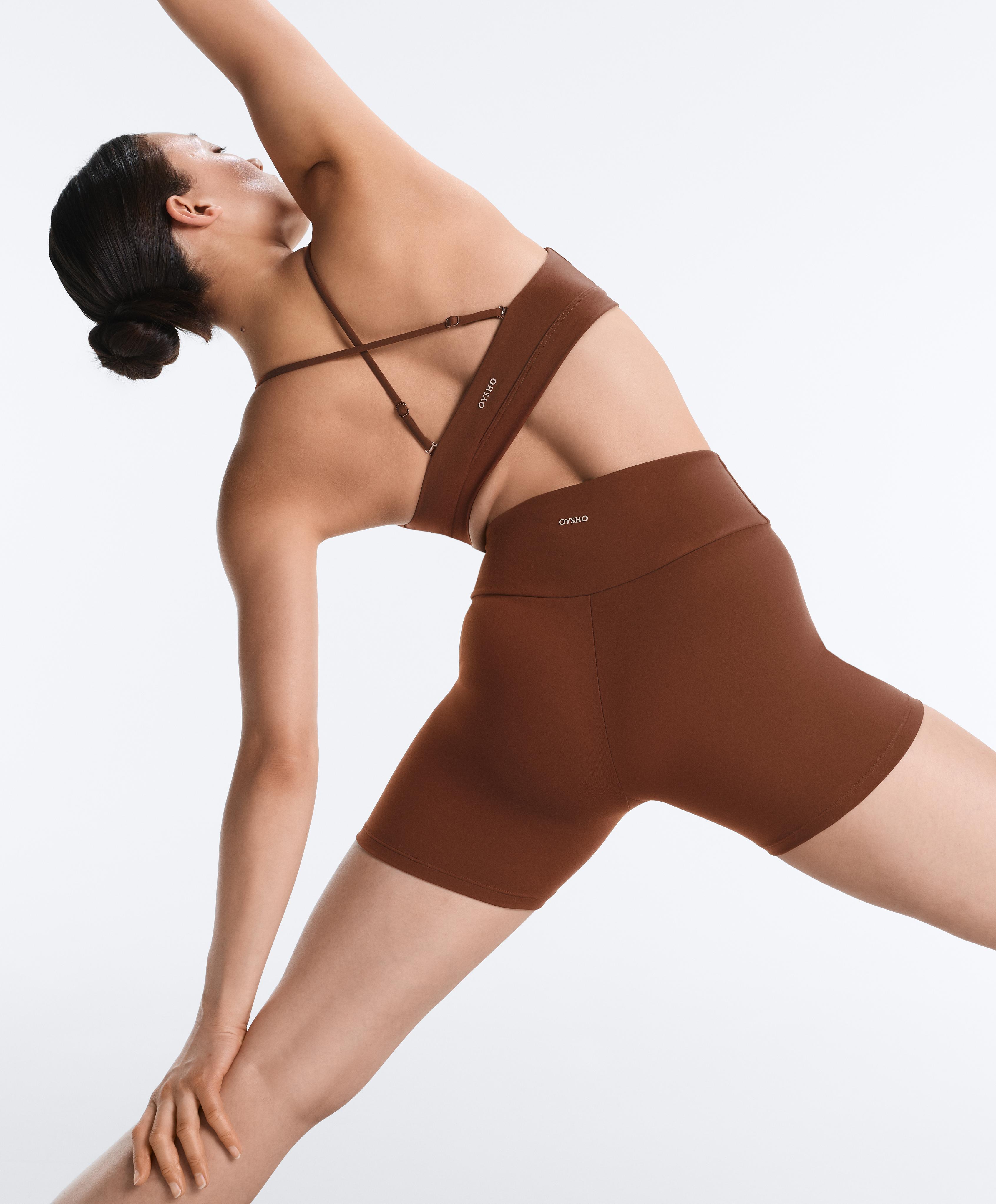Comfortlux high-waisted 10cm hot pants — COFFEE