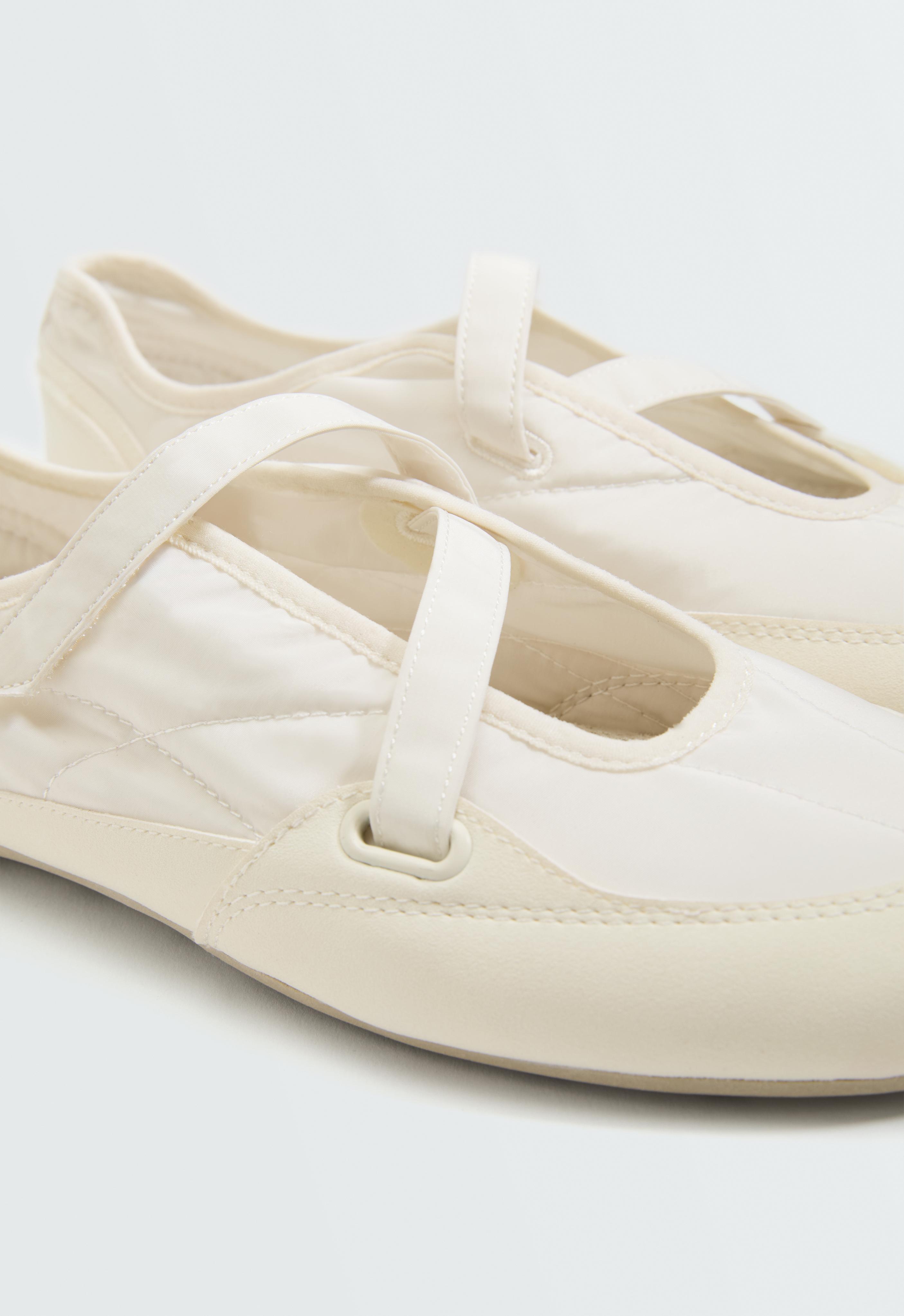 Nylon sport ballet flat — ECRU