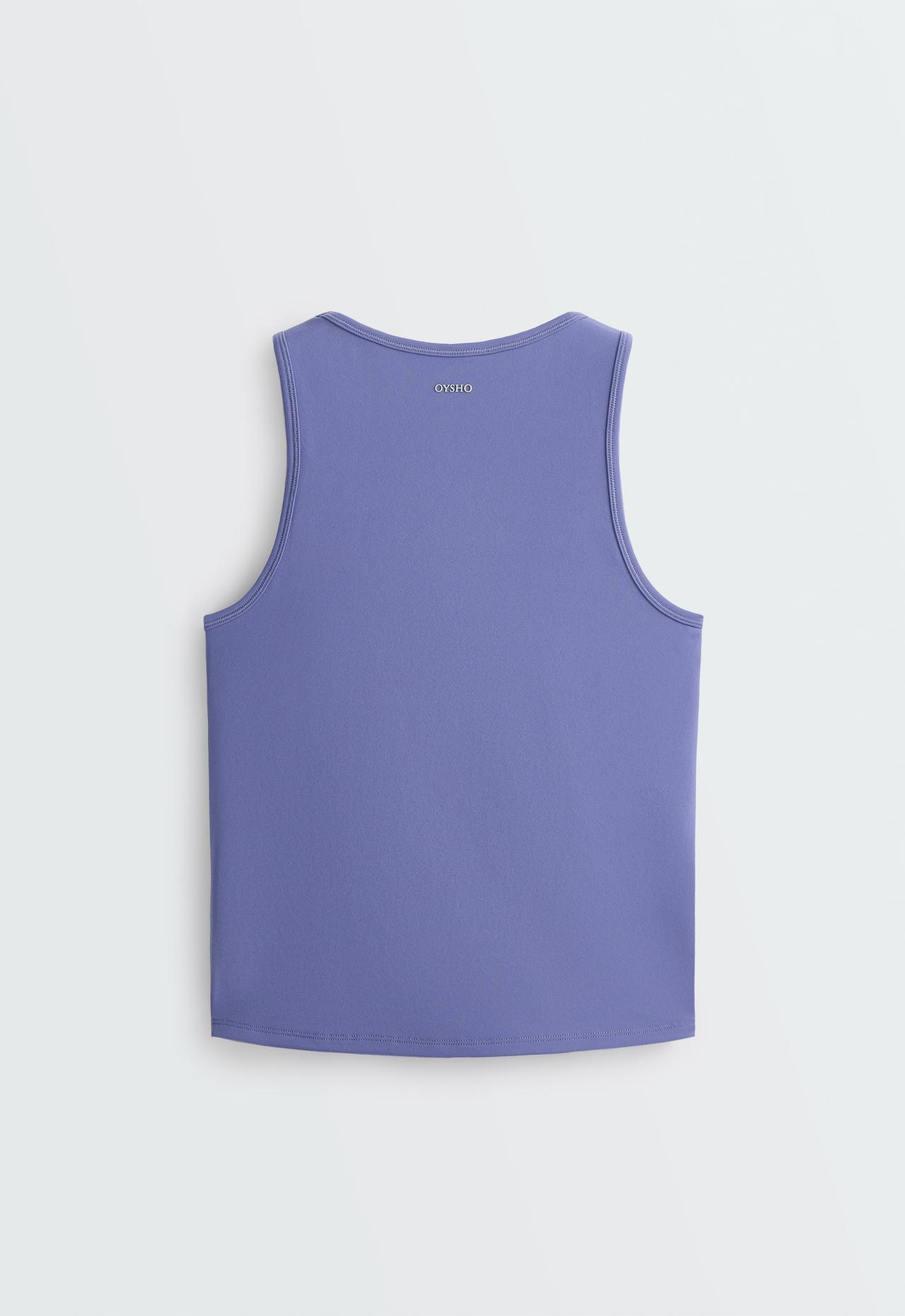 Evermove tank top with square neckline, neck — BLUEBERRY