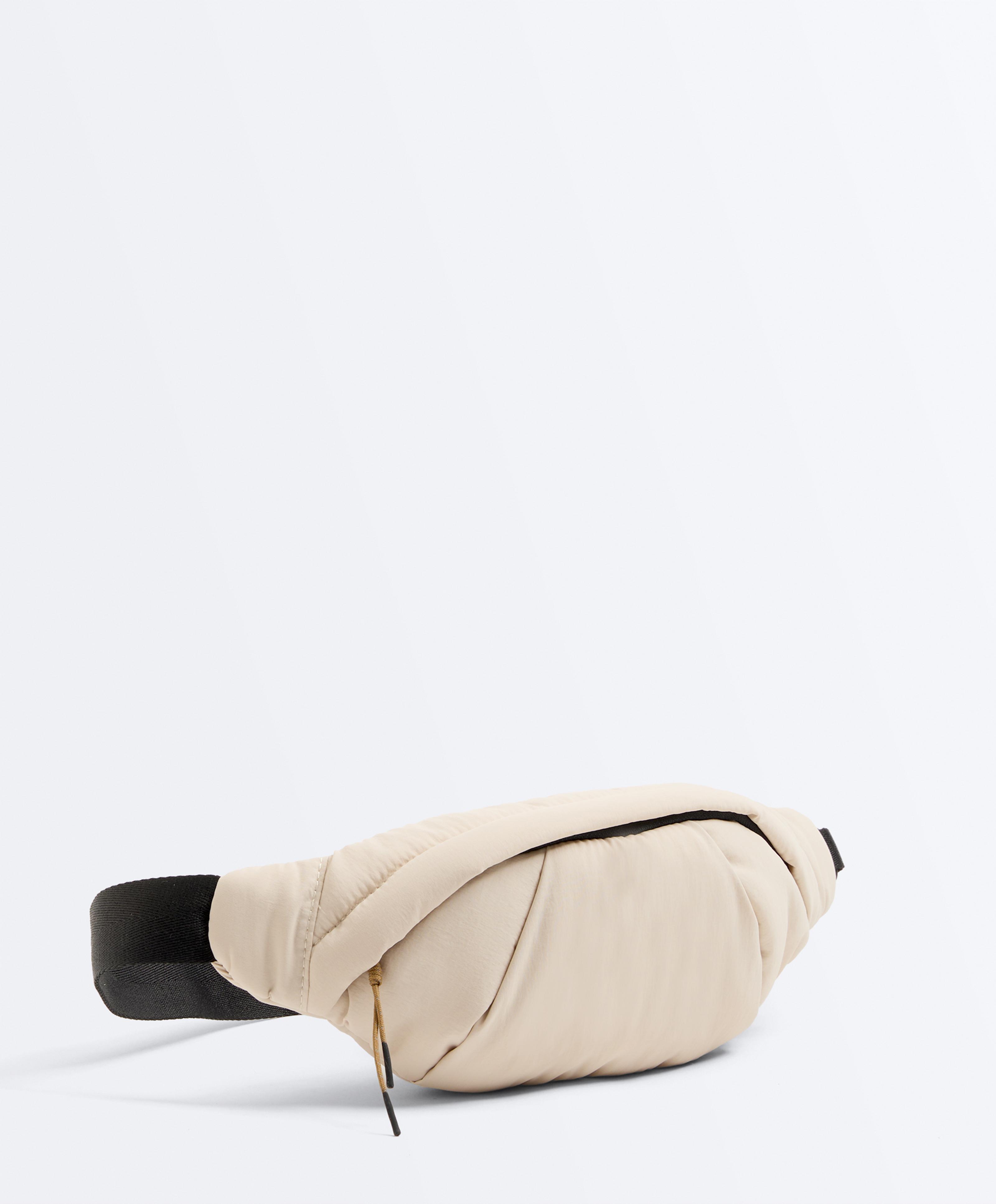 Water-repellent nylon belt bag — ECRU