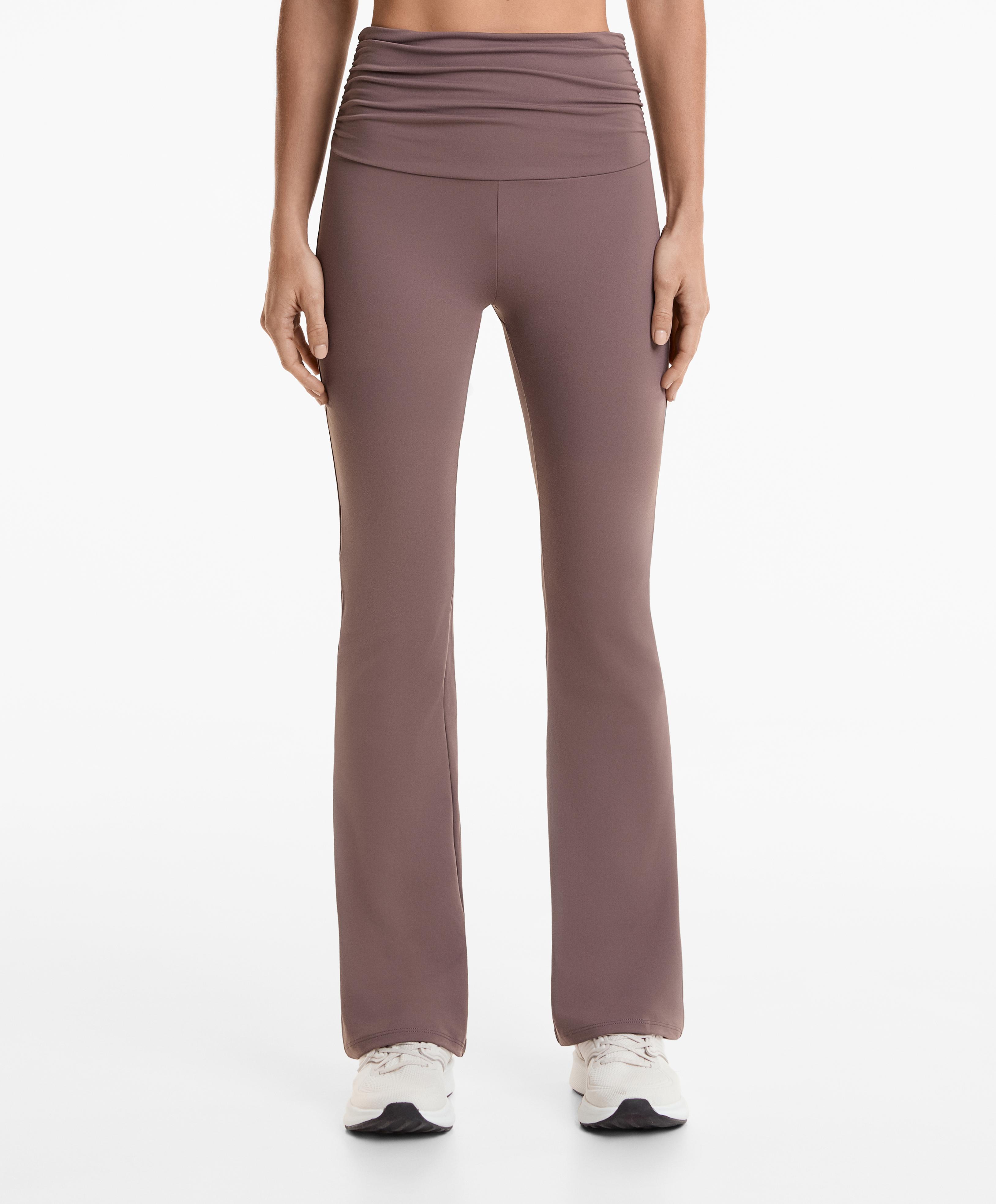 High rise Comfortlux flare trousers with gathered waist