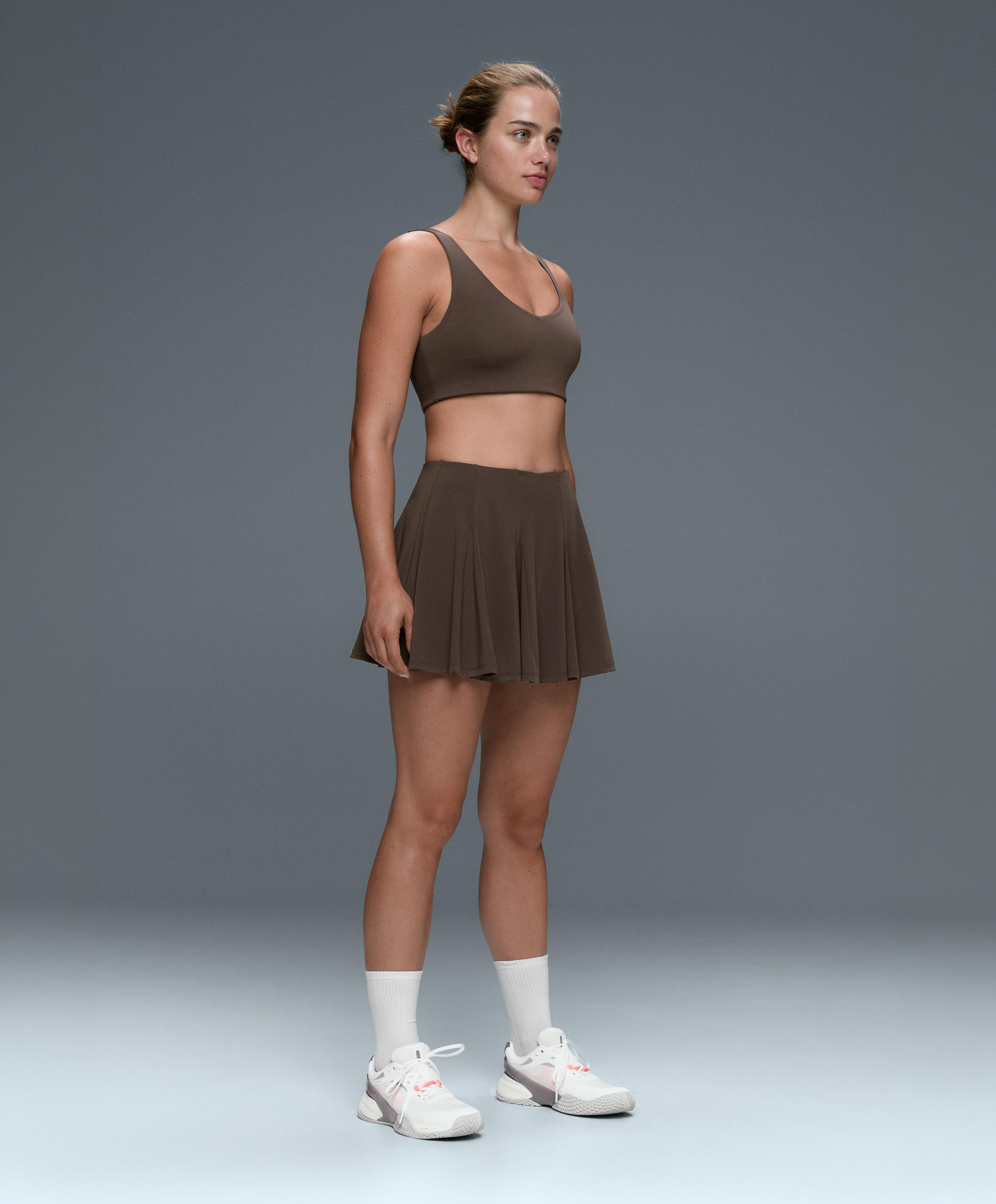 Light Touch godet short skirt — BROWN