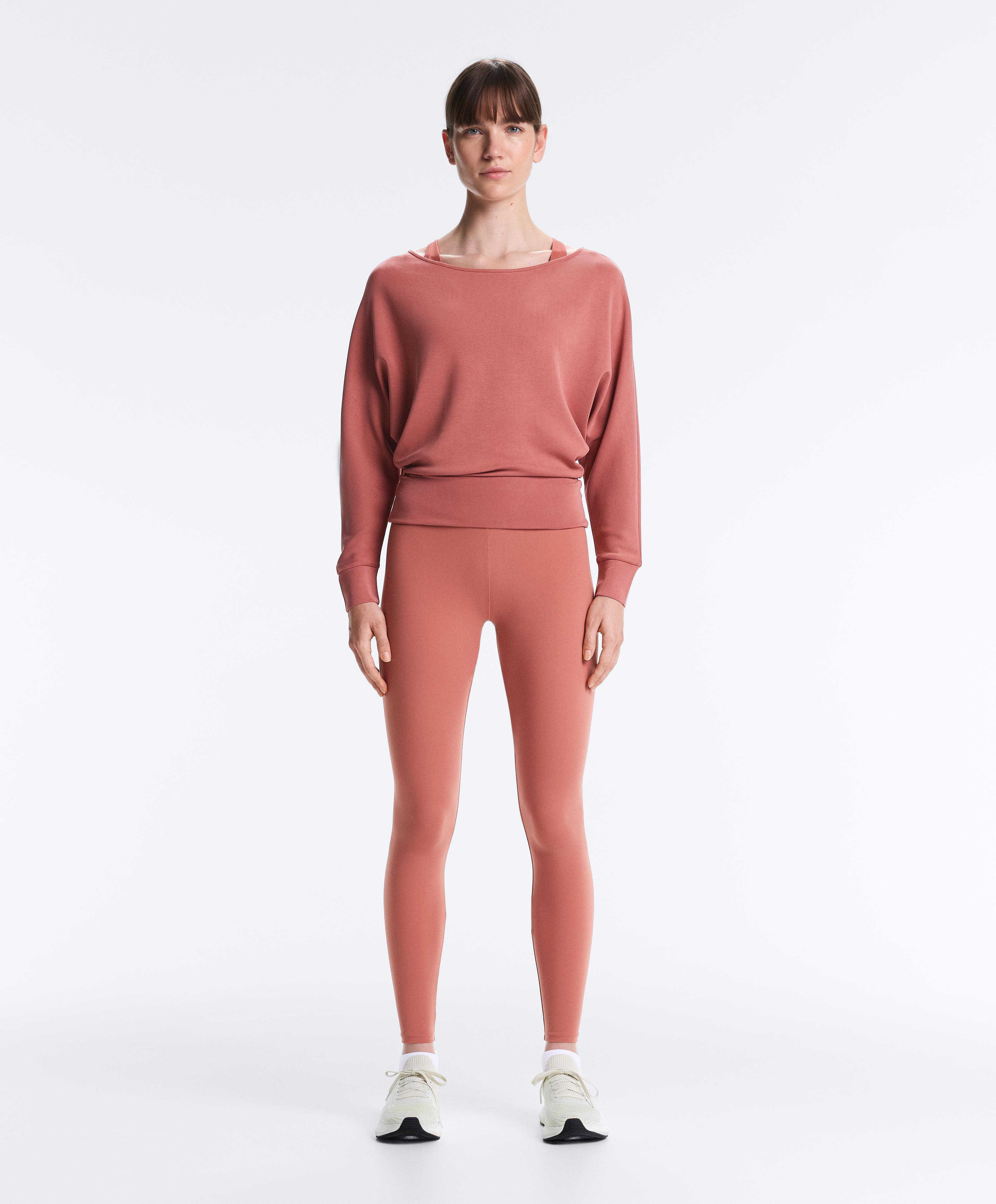 Soft-touch modal boat neck sweatshirt — ROSETTE BLUSH