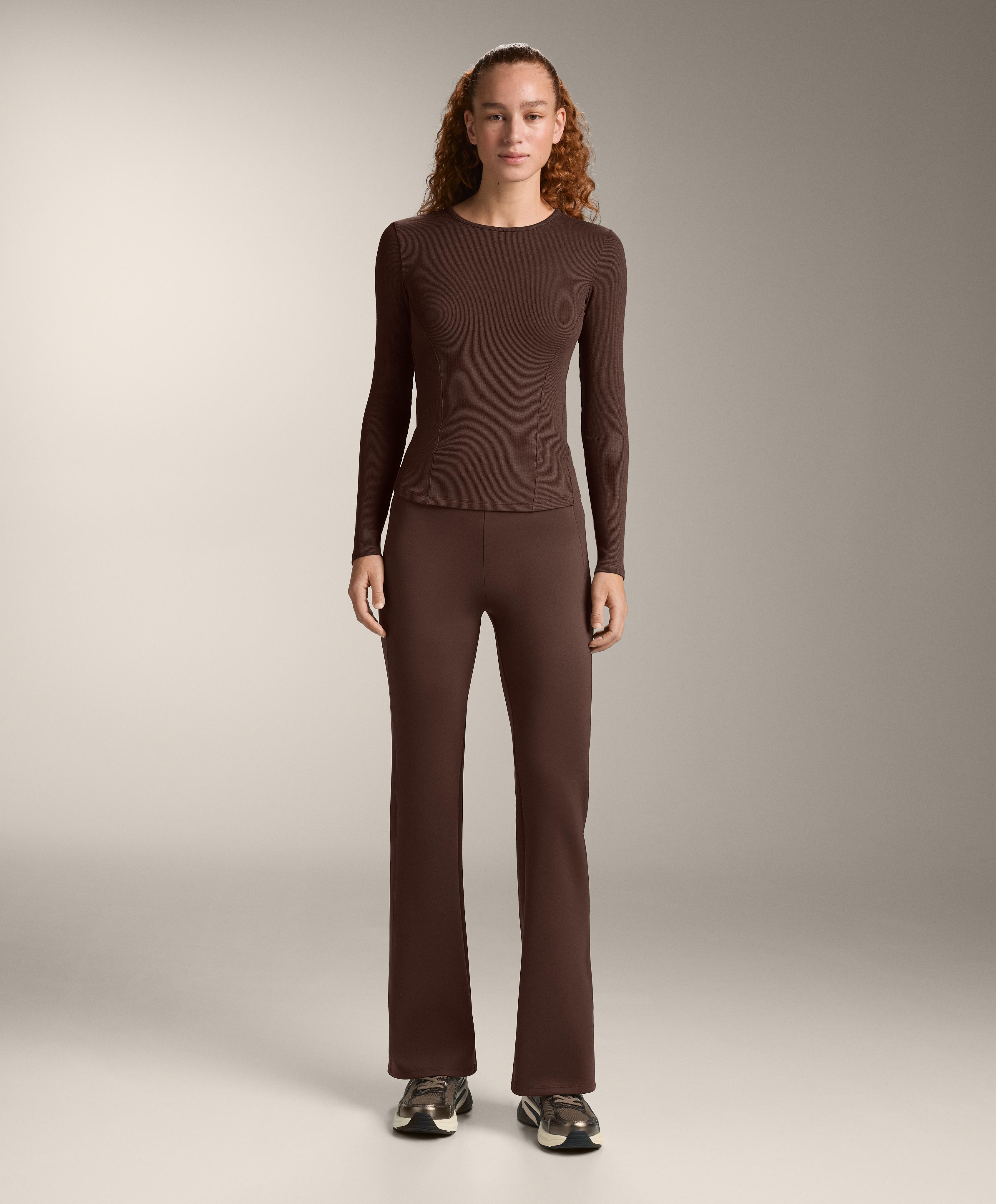 Geripptes Langarm-Shirt mit Baumwolle und Modal