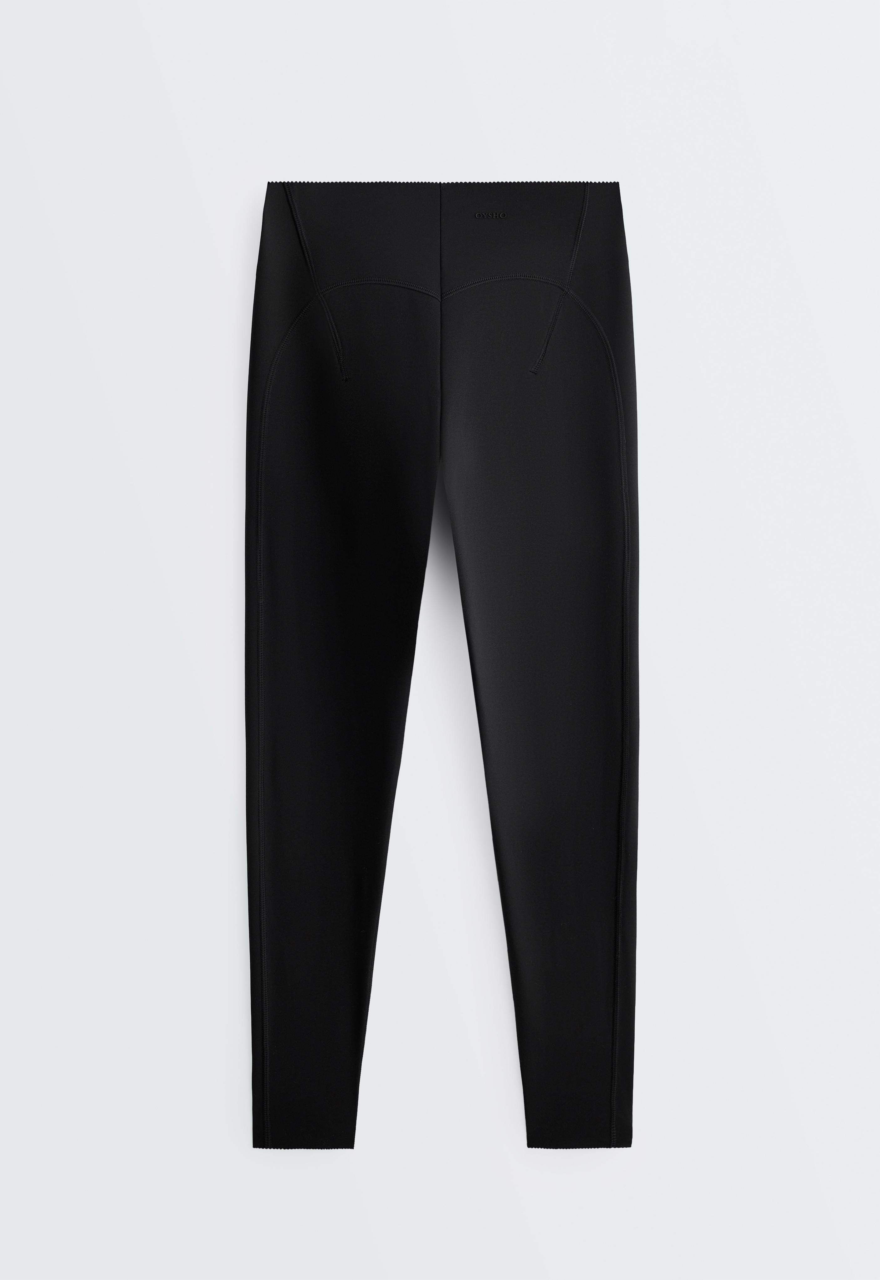Compressive raise up high-rise ankle-length leggings — BLACK